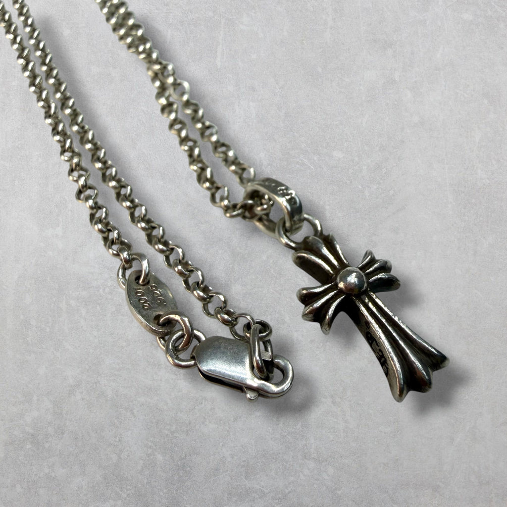 Chrome Hearts Baby Fat Cross w/ Roll Chain