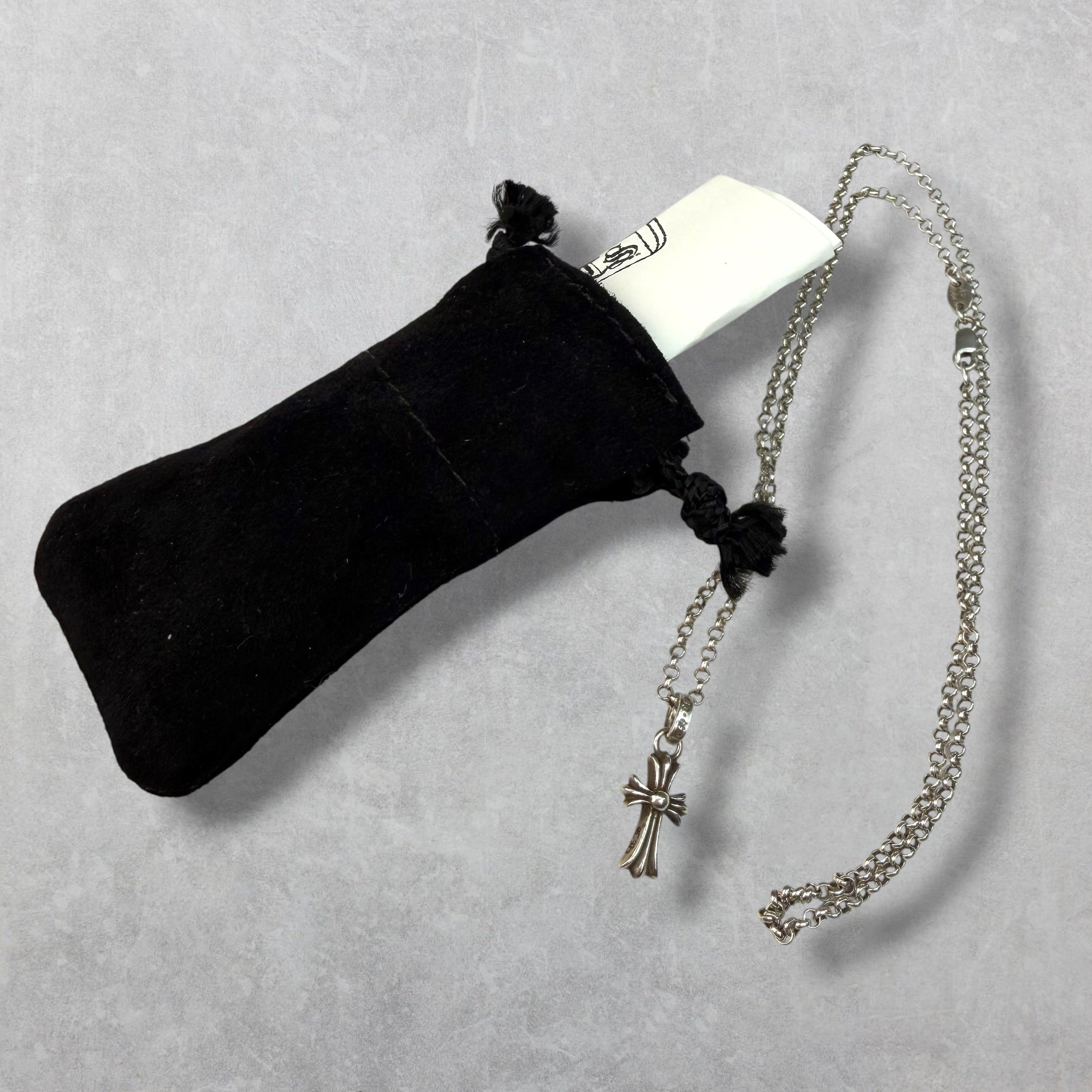 Chrome Hearts Baby Fat Cross w/ Roll Chain