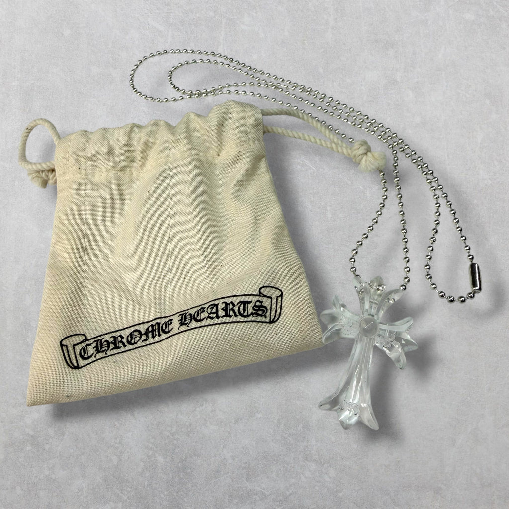 Chrome Hearts Transparent Silichrome Cross Necklace
