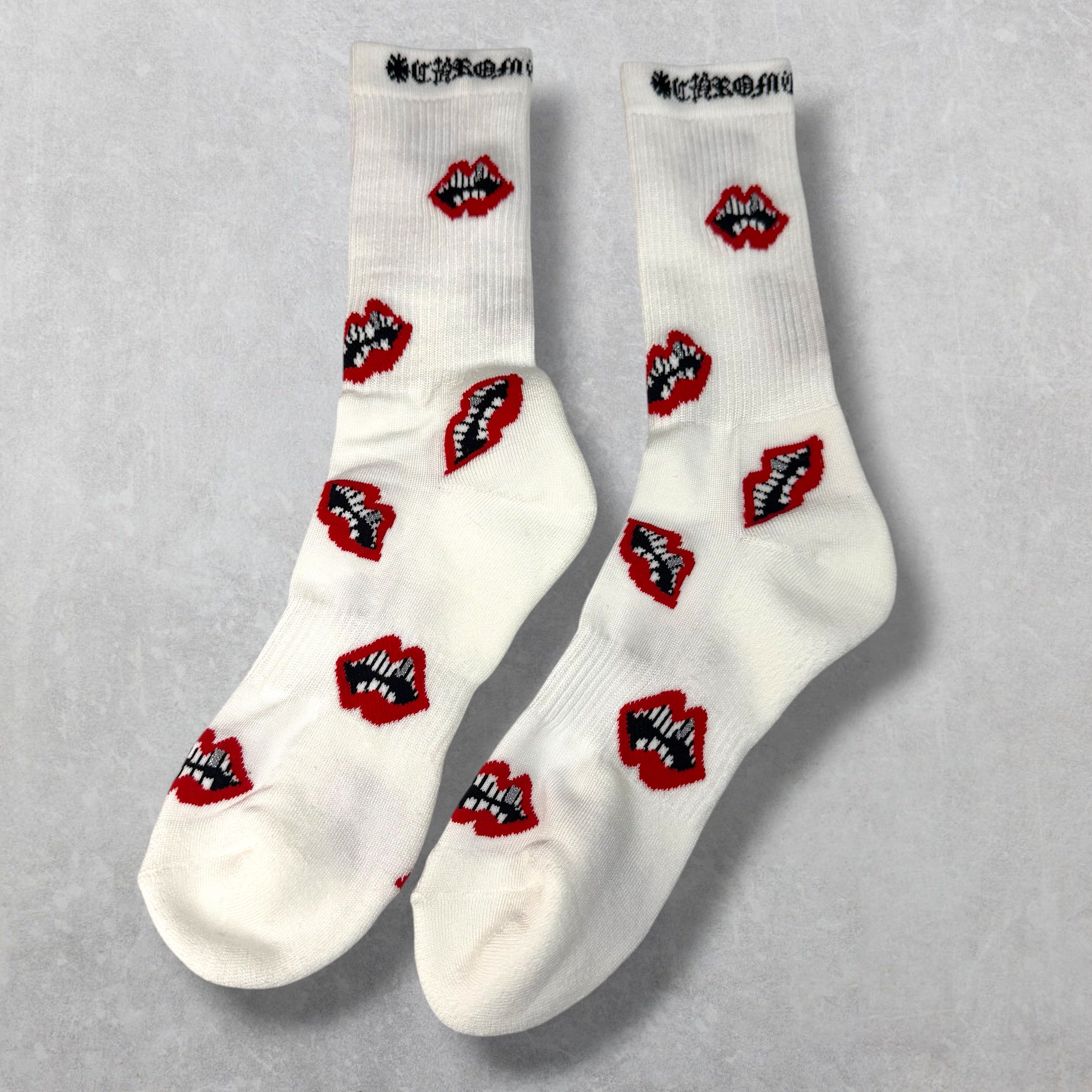 Chrome Hearts Matty Boy Chomper Socks White