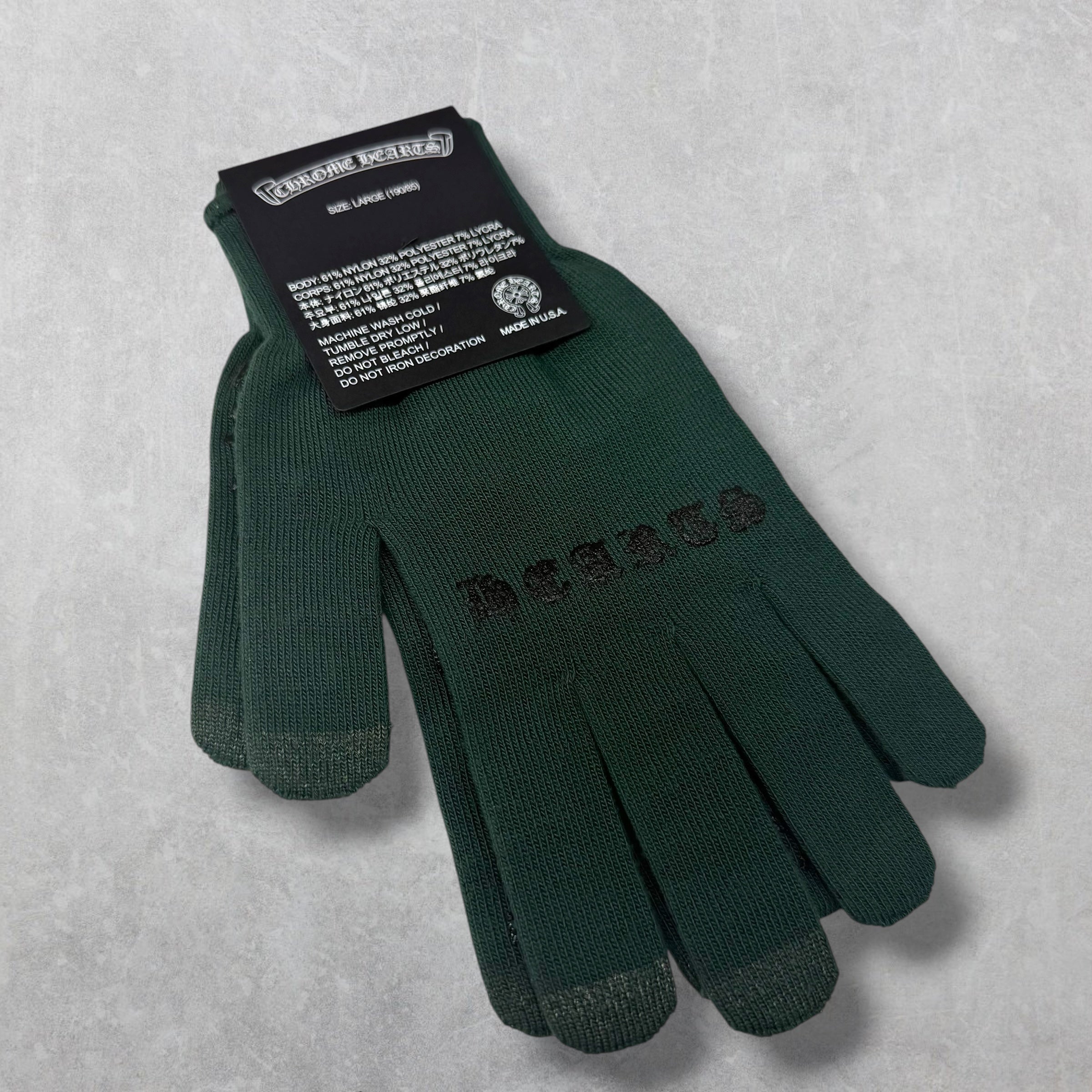 Chrome Hearts Green Work Gloves