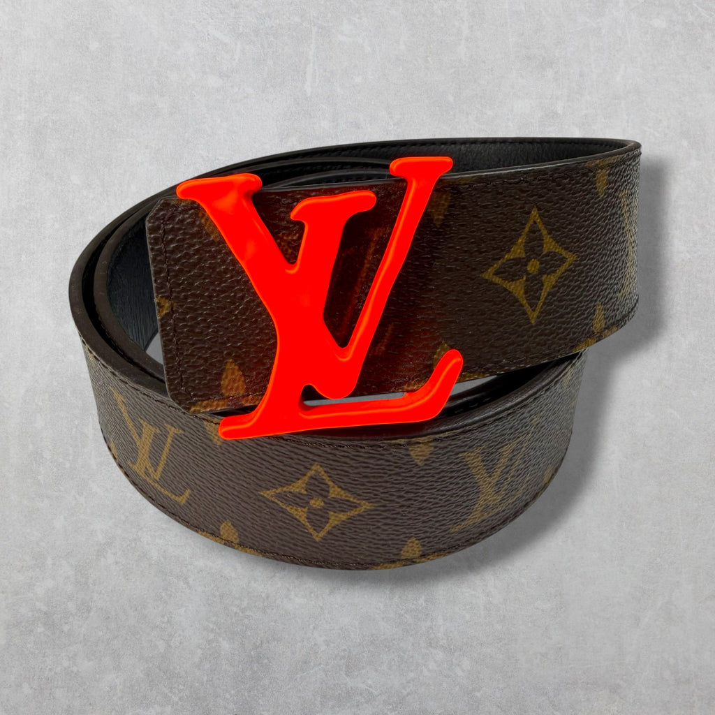 Louis Vuitton Orange LV Shape 40MM Monogram Belt 34 (95)