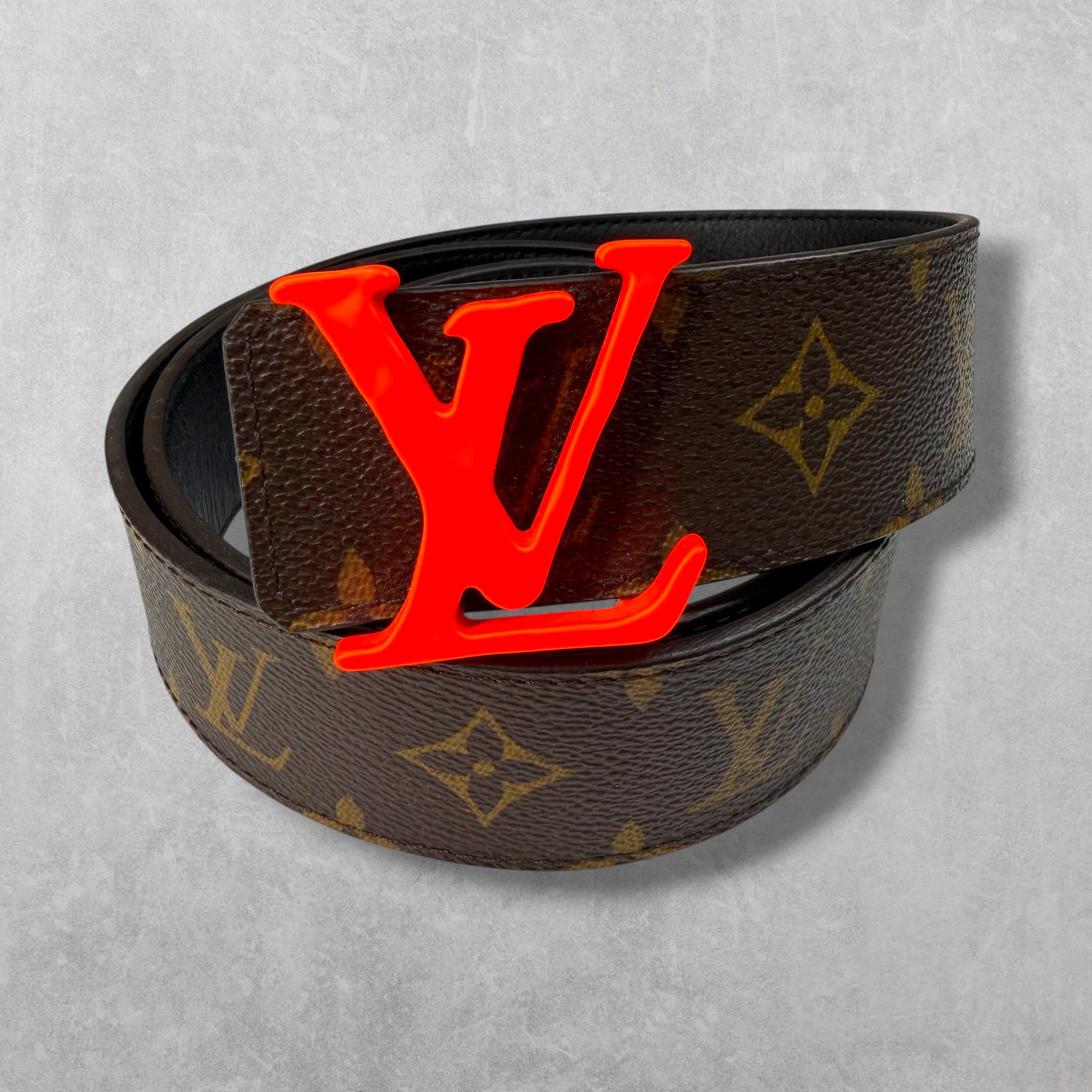 Louis Vuitton Orange LV Shape 40MM Monogram Belt 34 (95)