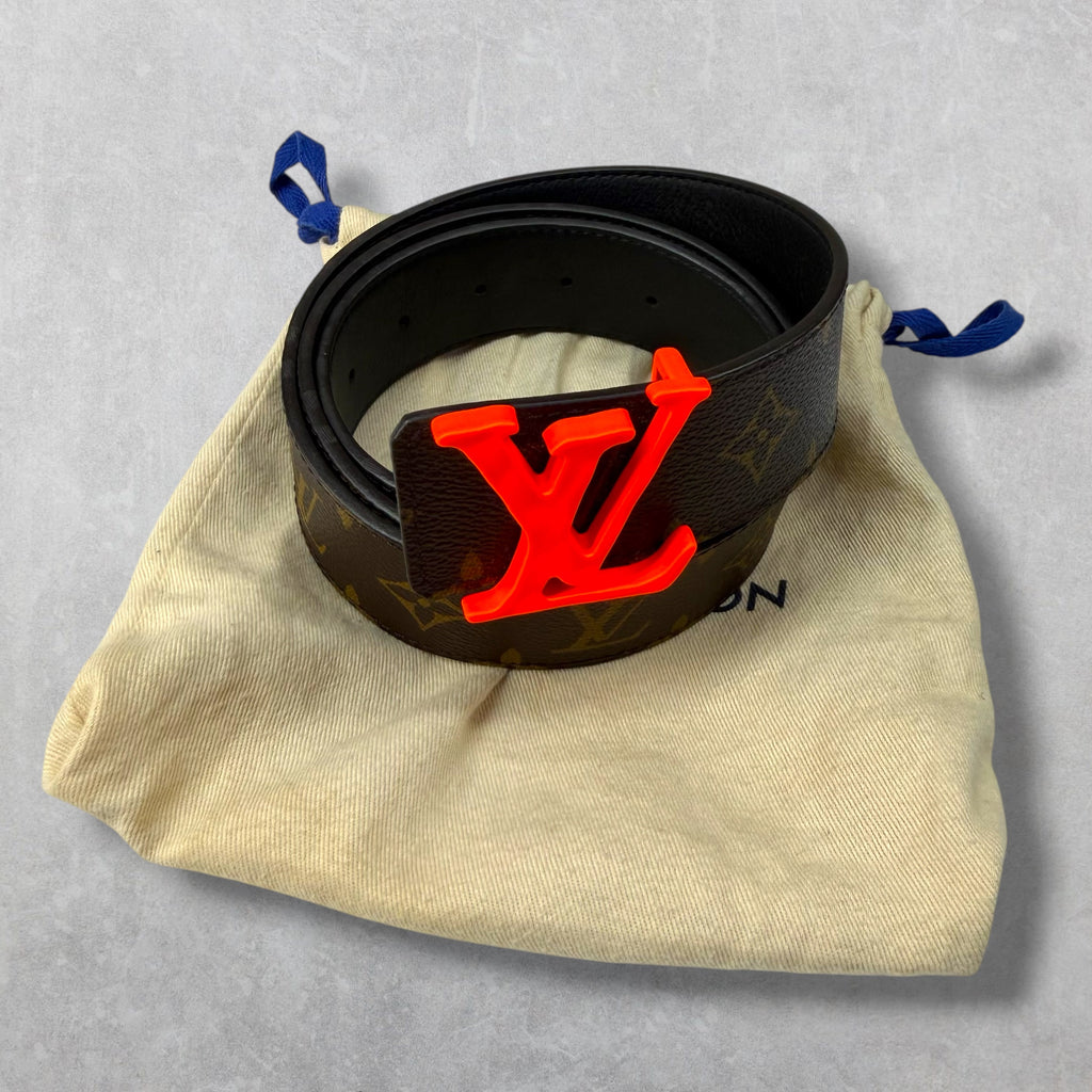 Louis Vuitton Orange LV Shape 40MM Monogram Belt 34 (95)