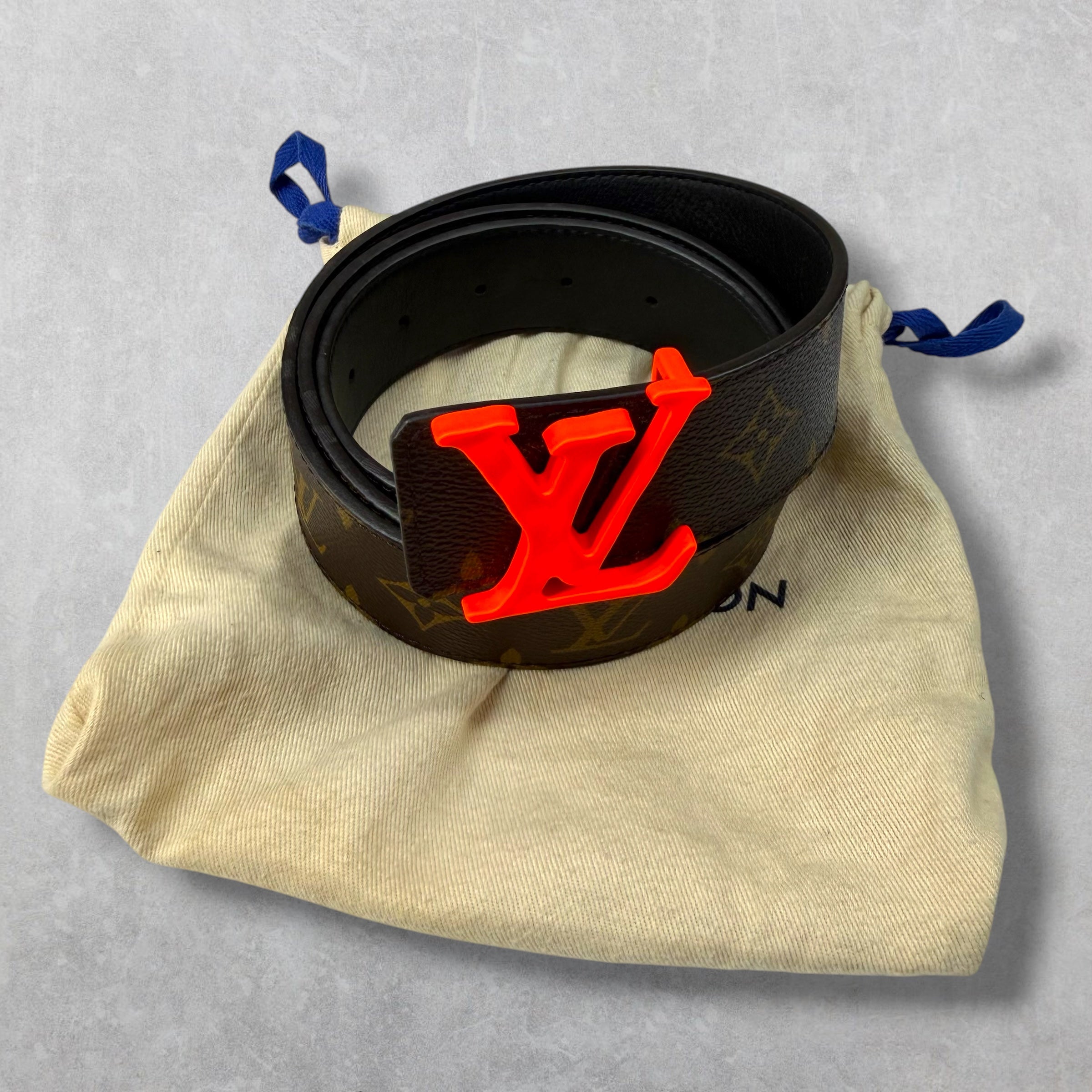 Louis Vuitton Orange LV Shape 40MM Monogram Belt 34 (95)