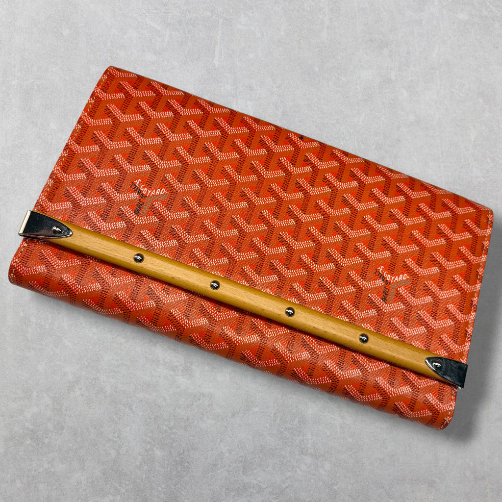 Goyard Orange Monte Carlo Bois Clutch