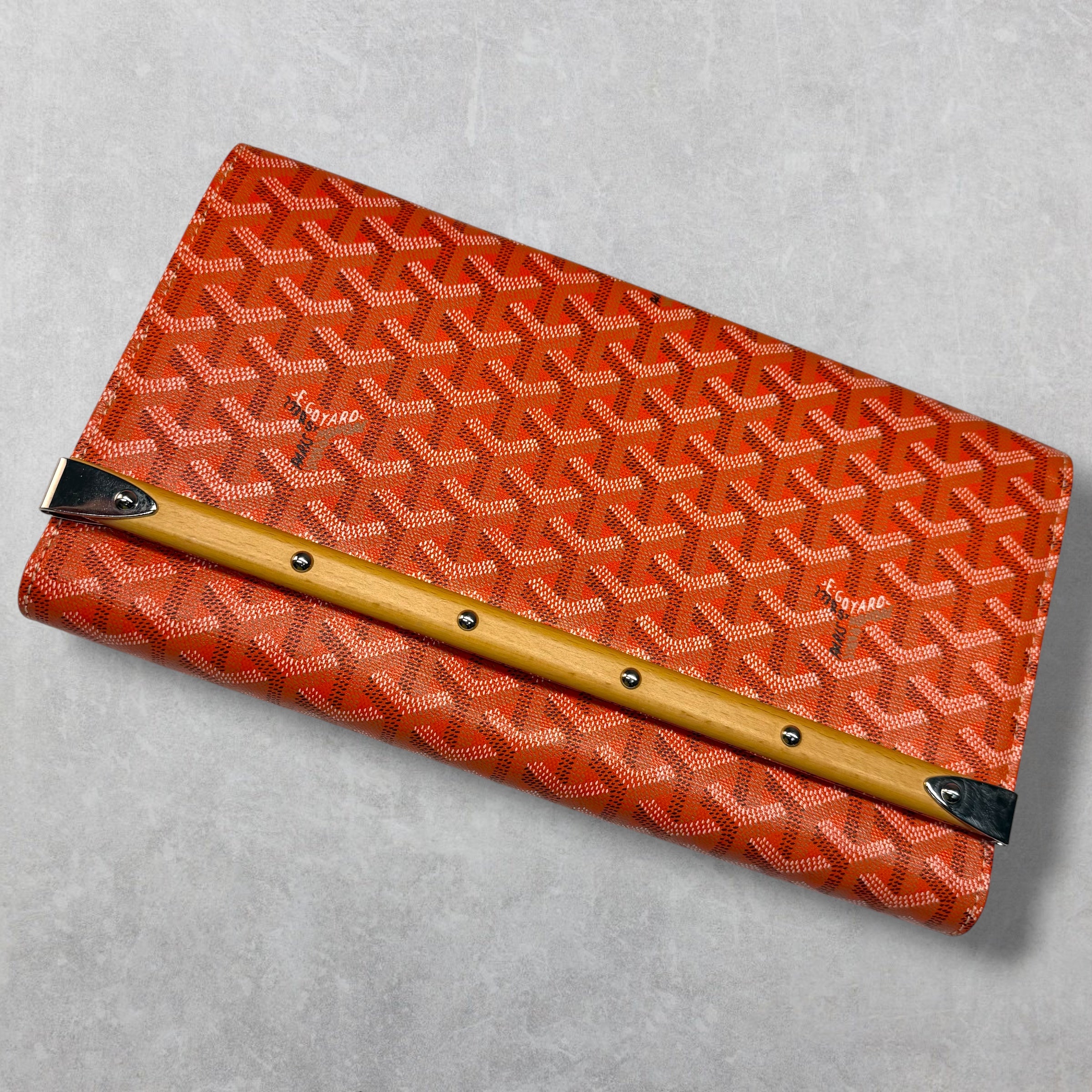 Goyard Orange Monte Carlo Bois Clutch