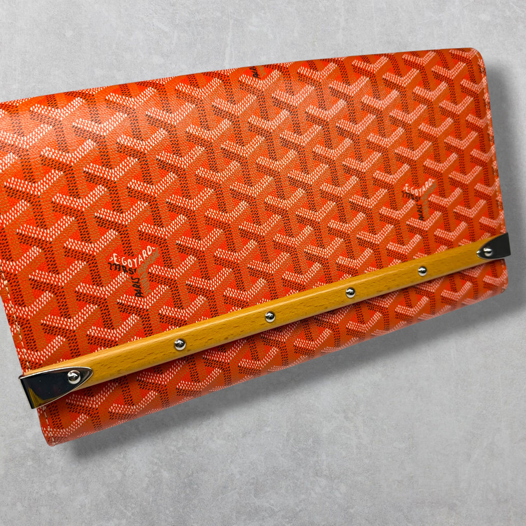 Goyard Orange Monte Carlo Bois Clutch