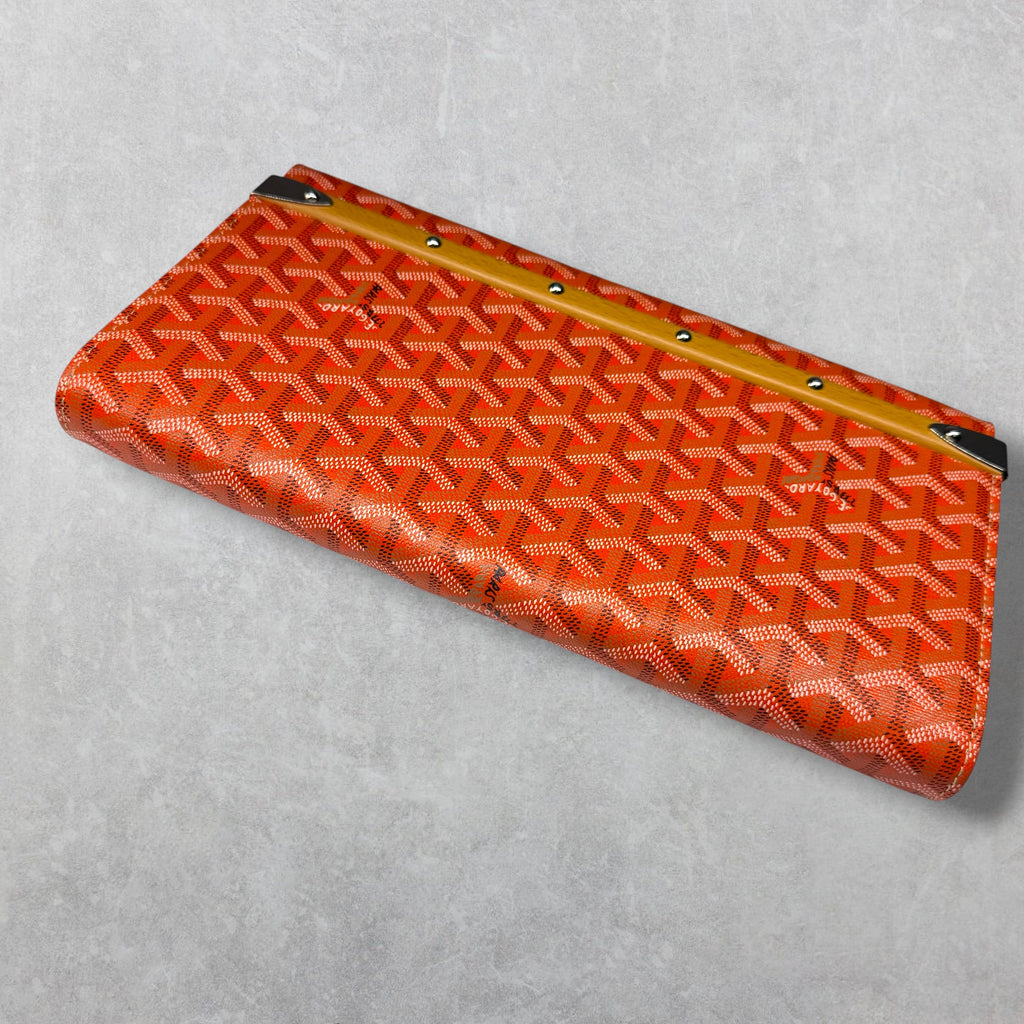 Goyard Orange Monte Carlo Bois Clutch