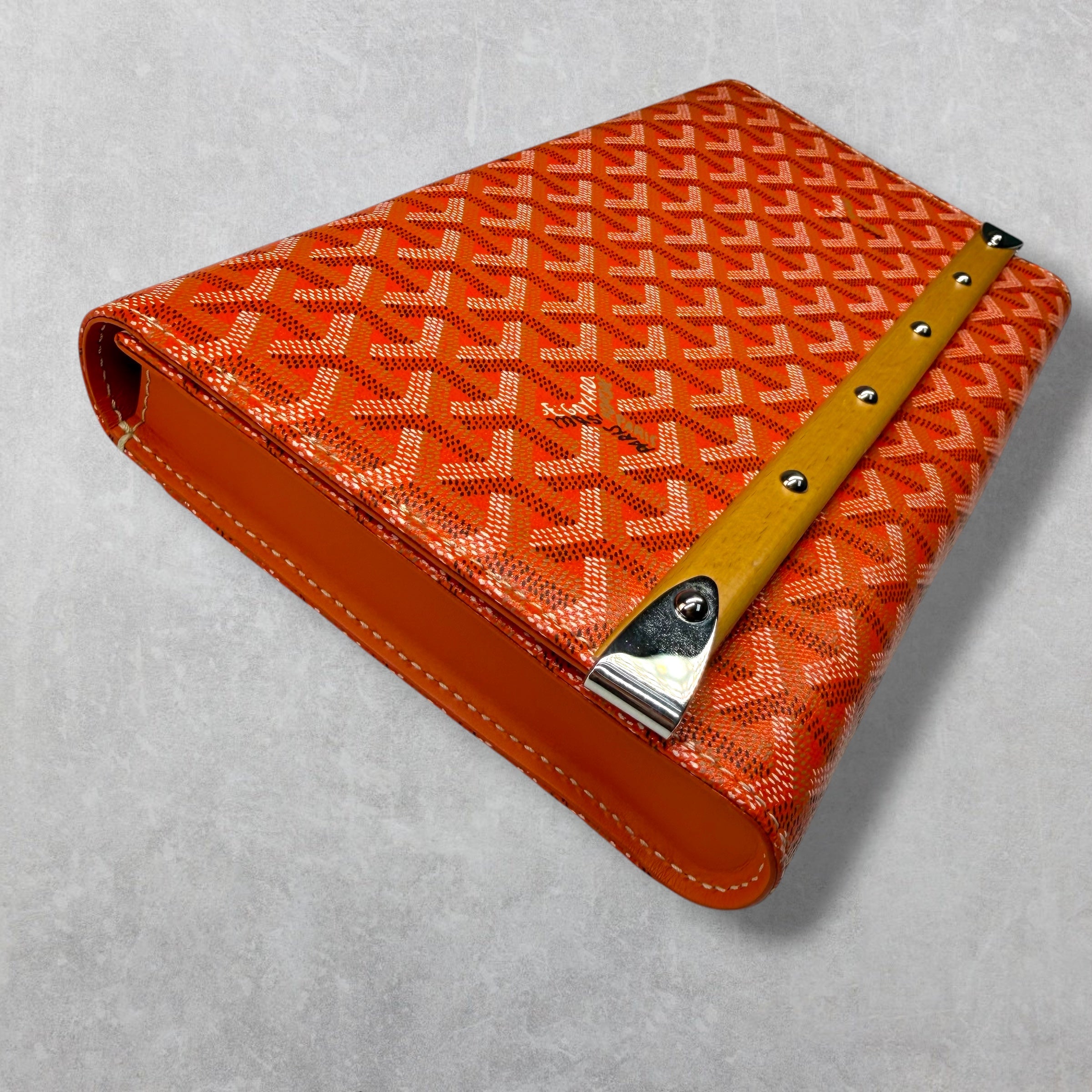 Goyard Orange Monte Carlo Bois Clutch