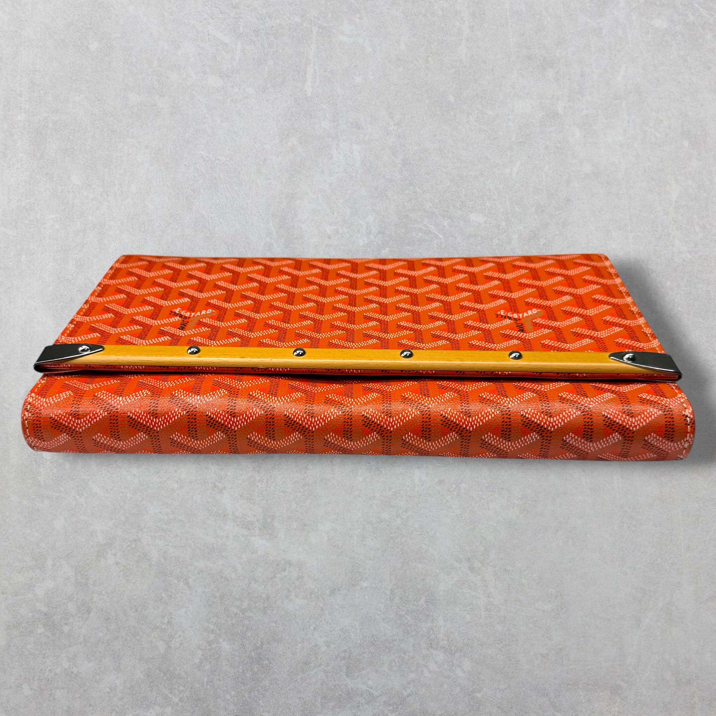 Goyard Orange Monte Carlo Bois Clutch