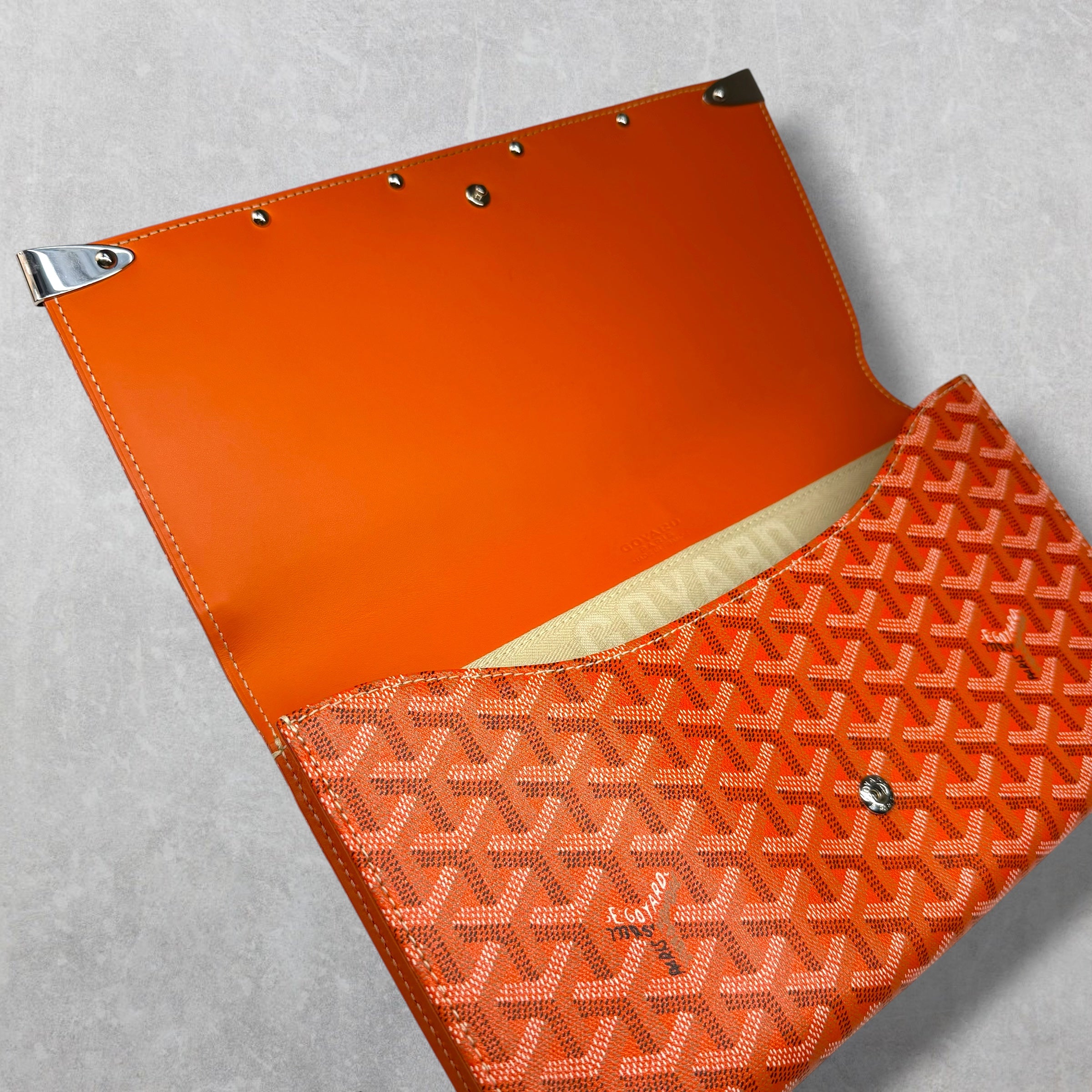 Goyard Orange Monte Carlo Bois Clutch