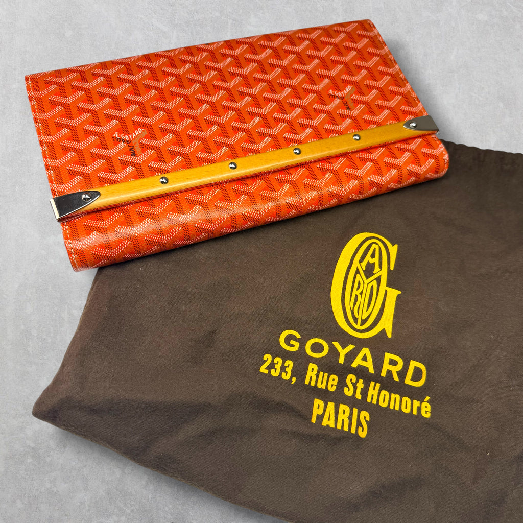 Goyard Orange Monte Carlo Bois Clutch