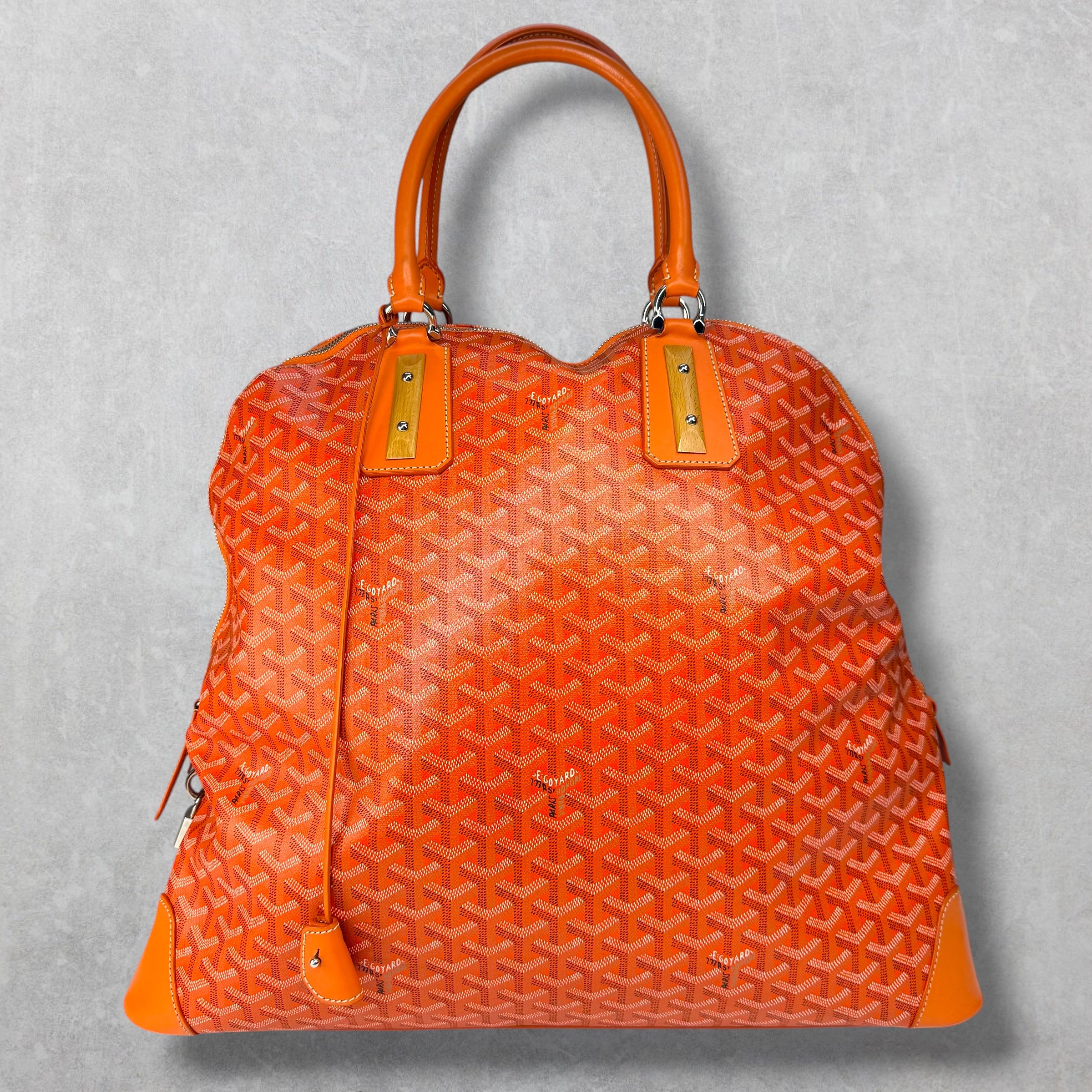 Goyard Orange Sac Vendome Toil Travel Bag