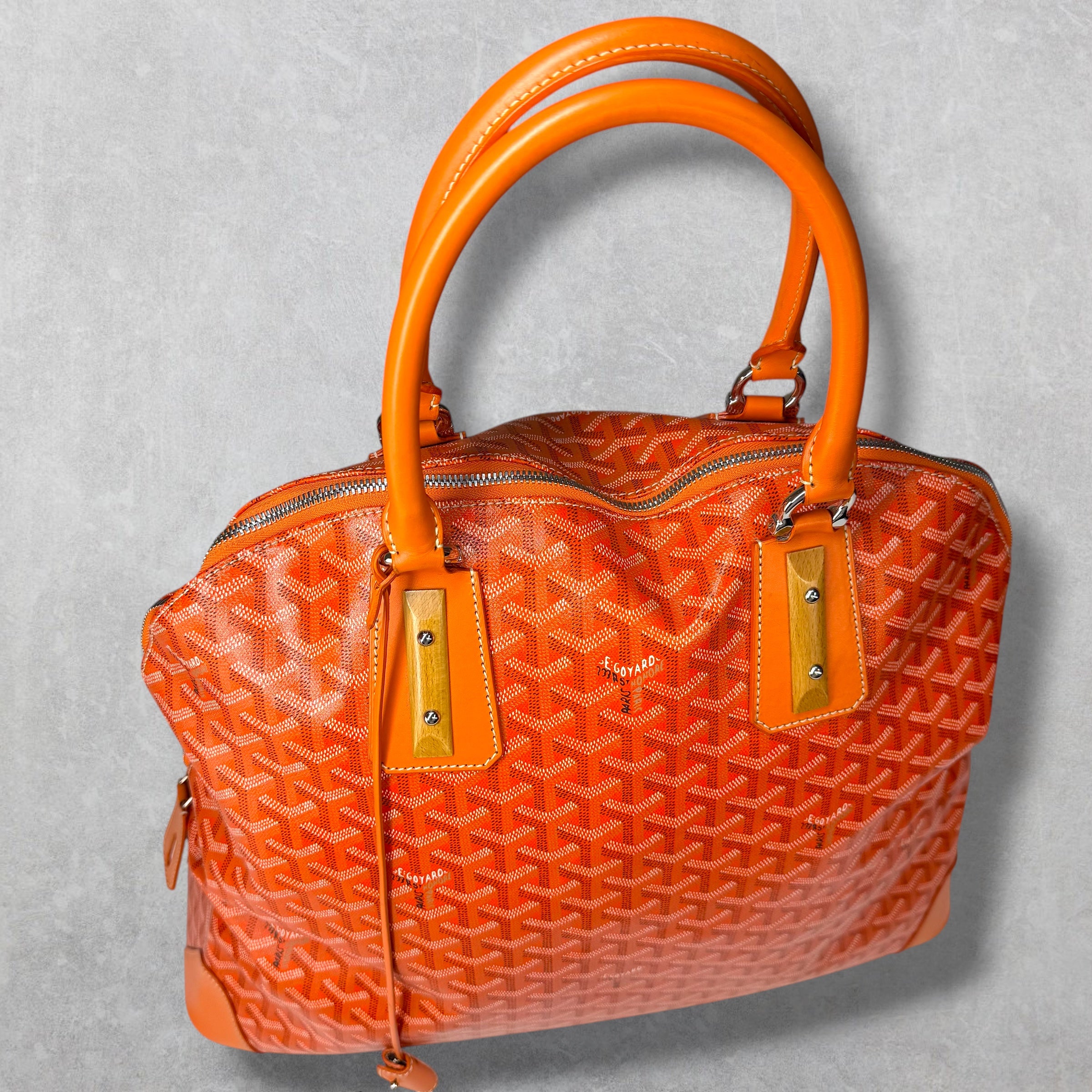 Goyard Orange Sac Vendome Toil Travel Bag