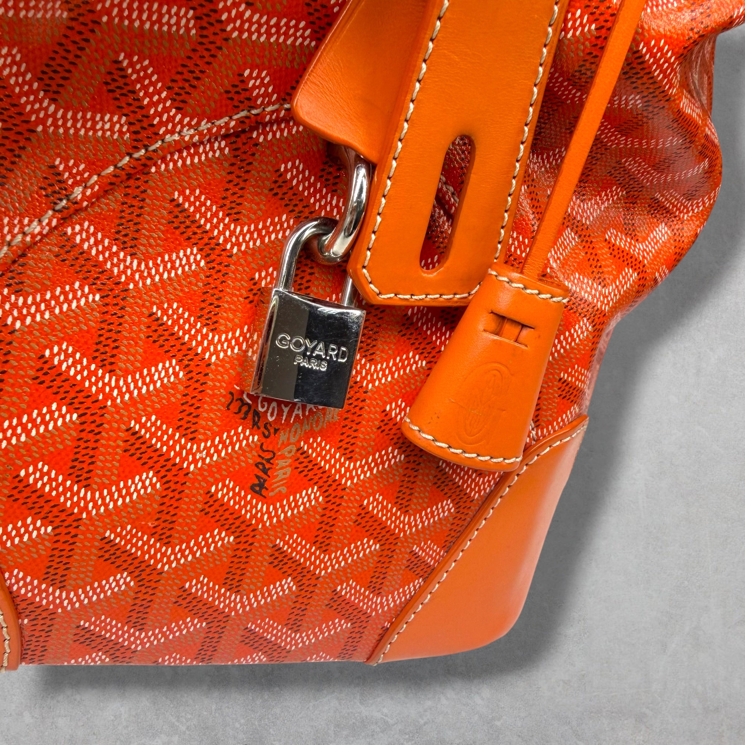 Goyard Orange Sac Vendome Toil Travel Bag