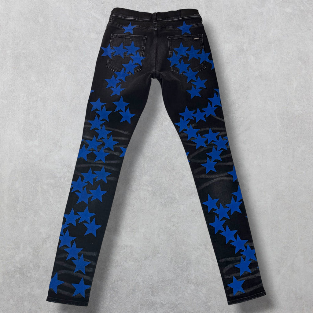 Amiri x Chemist Blue Suede Star Black Jeans 31