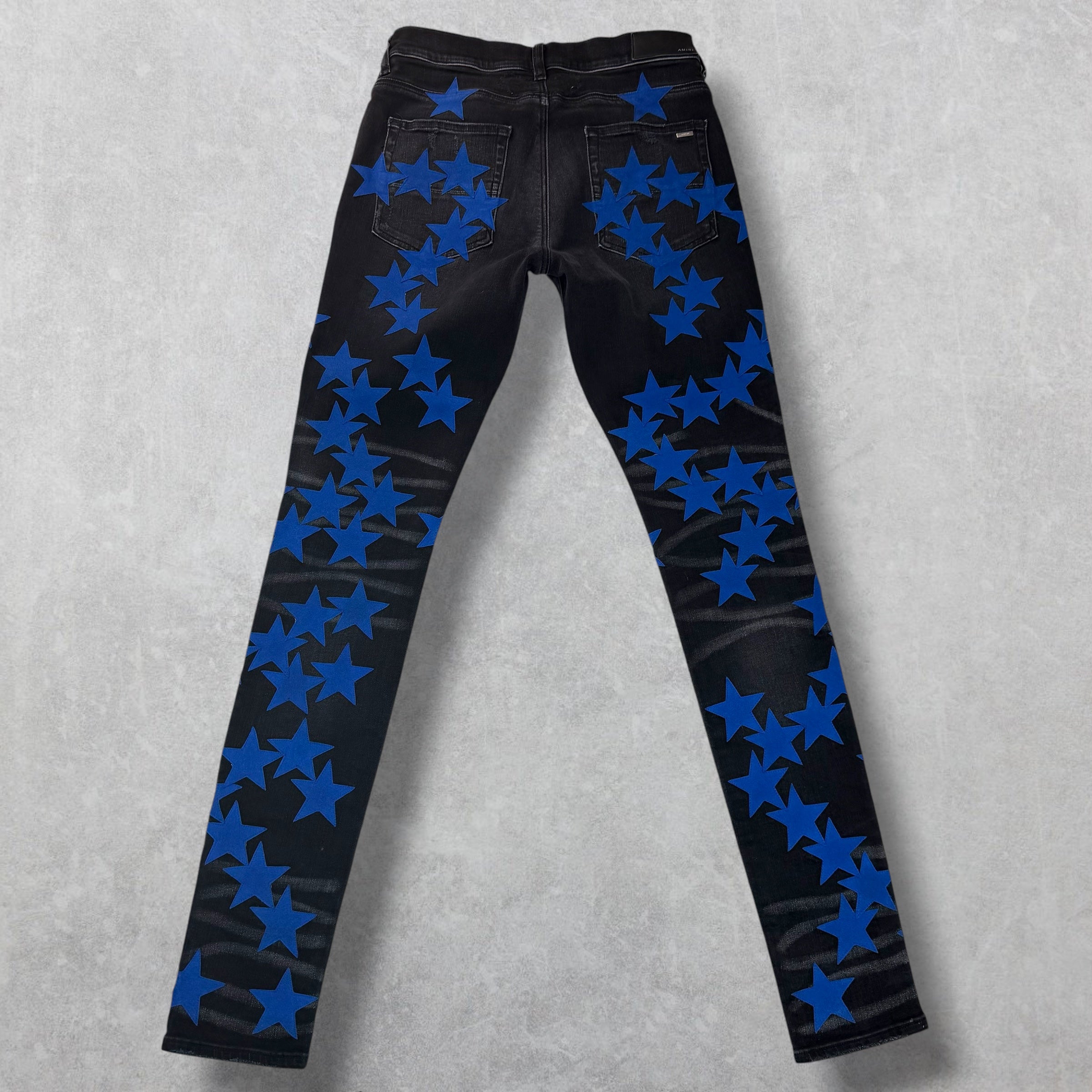 Amiri x Chemist Blue Suede Star Black Jeans 31