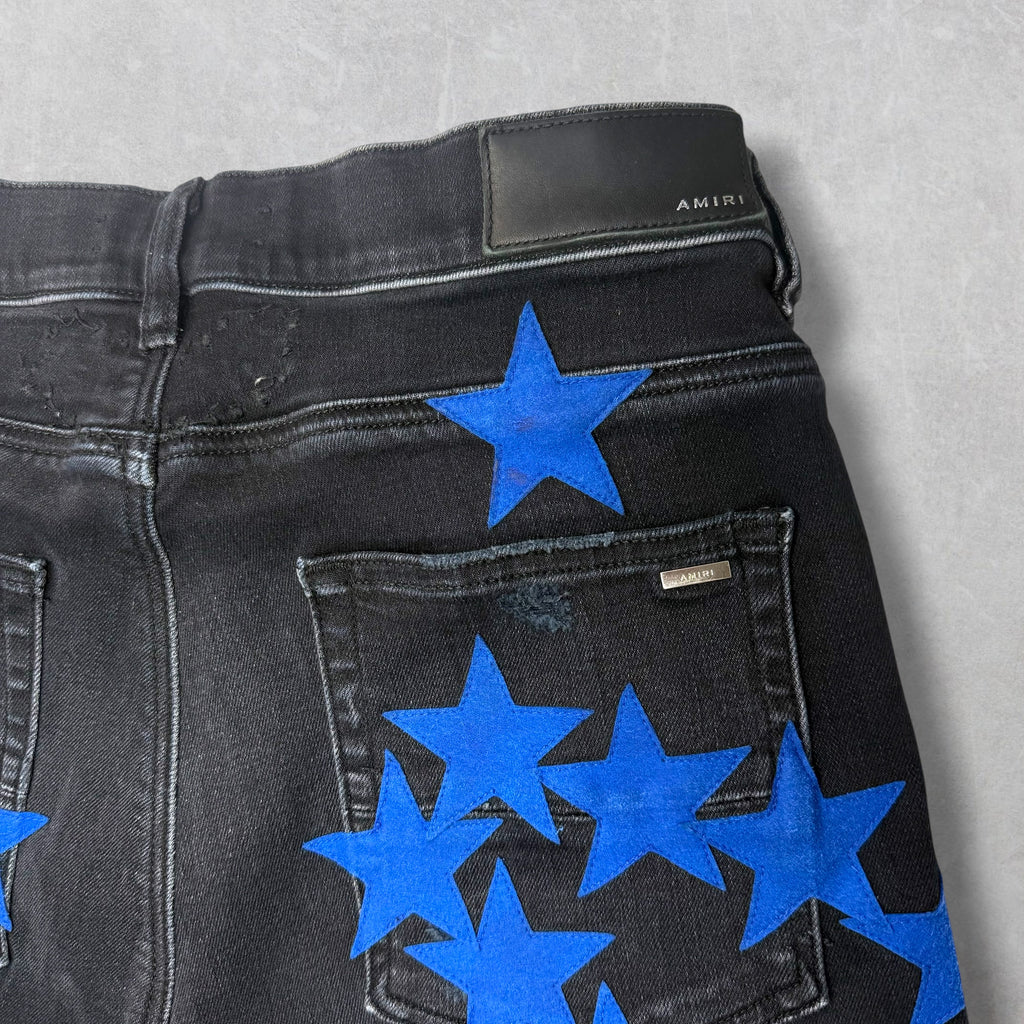 Amiri x Chemist Blue Suede Star Black Jeans 31