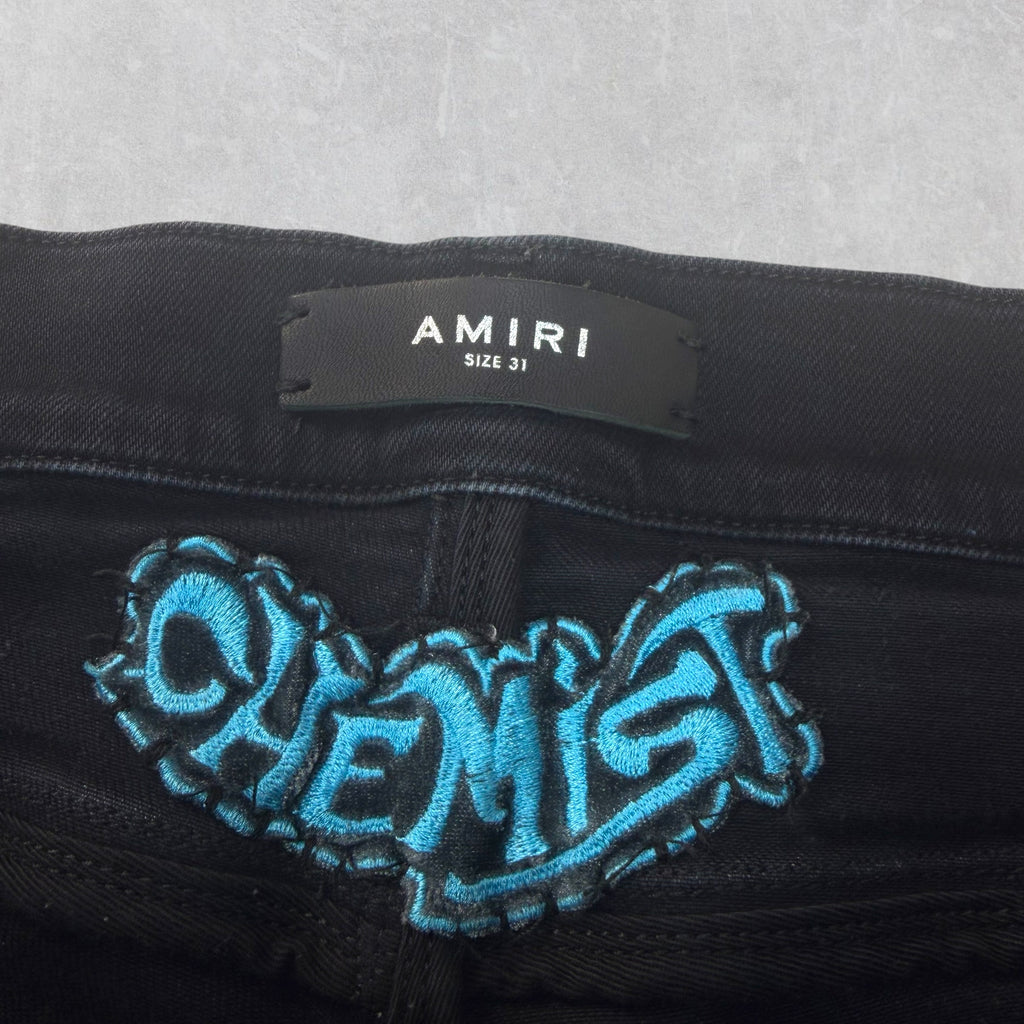 Amiri x Chemist Blue Suede Star Black Jeans 31