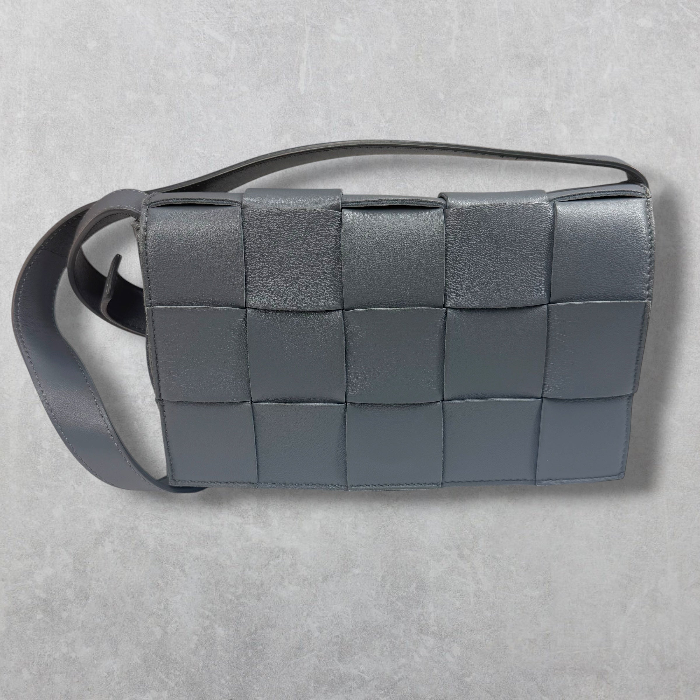 Bottega Veneta Grey Lambskin Cassette