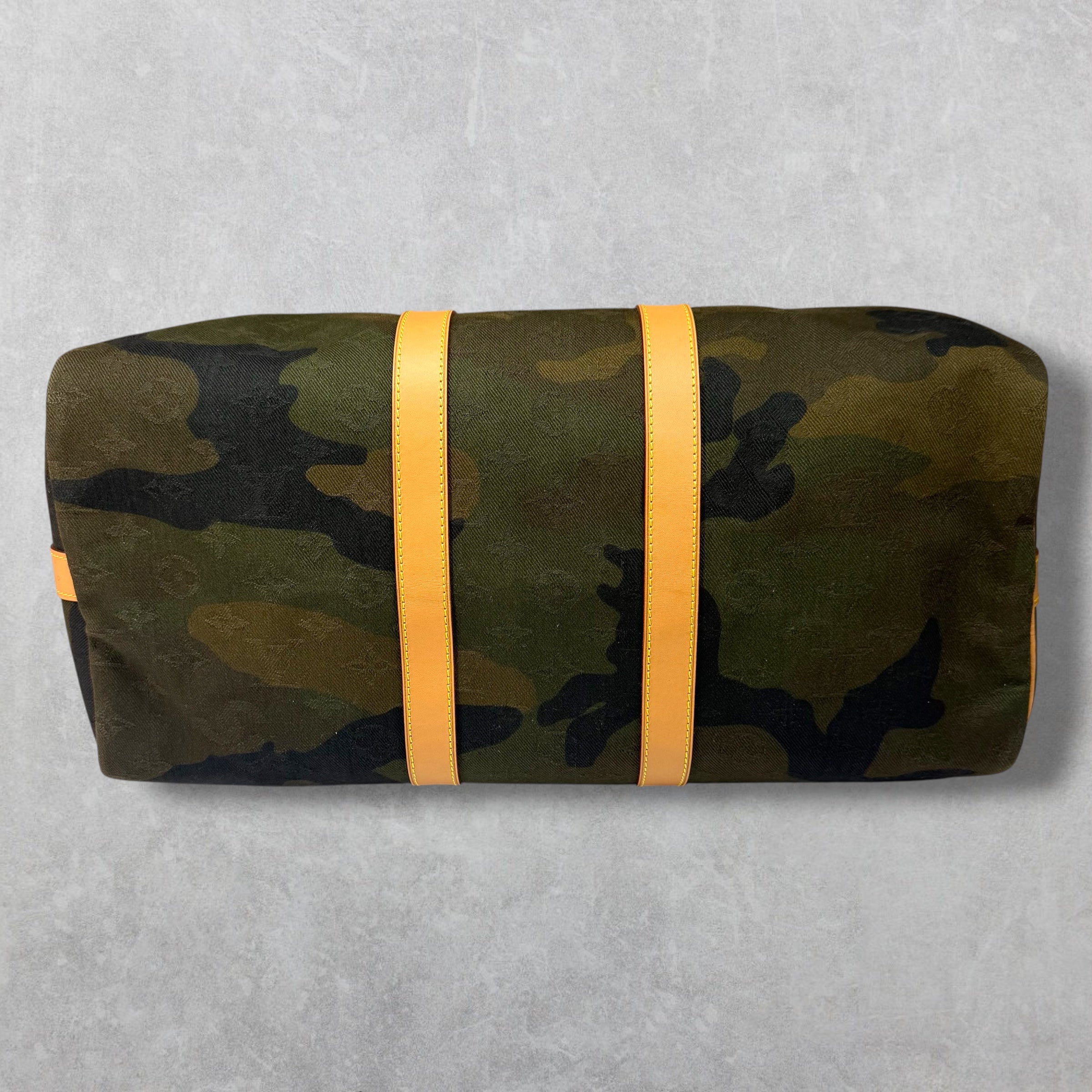 Louis Vuitton x Supreme Camo Keepall Bandouliere 45