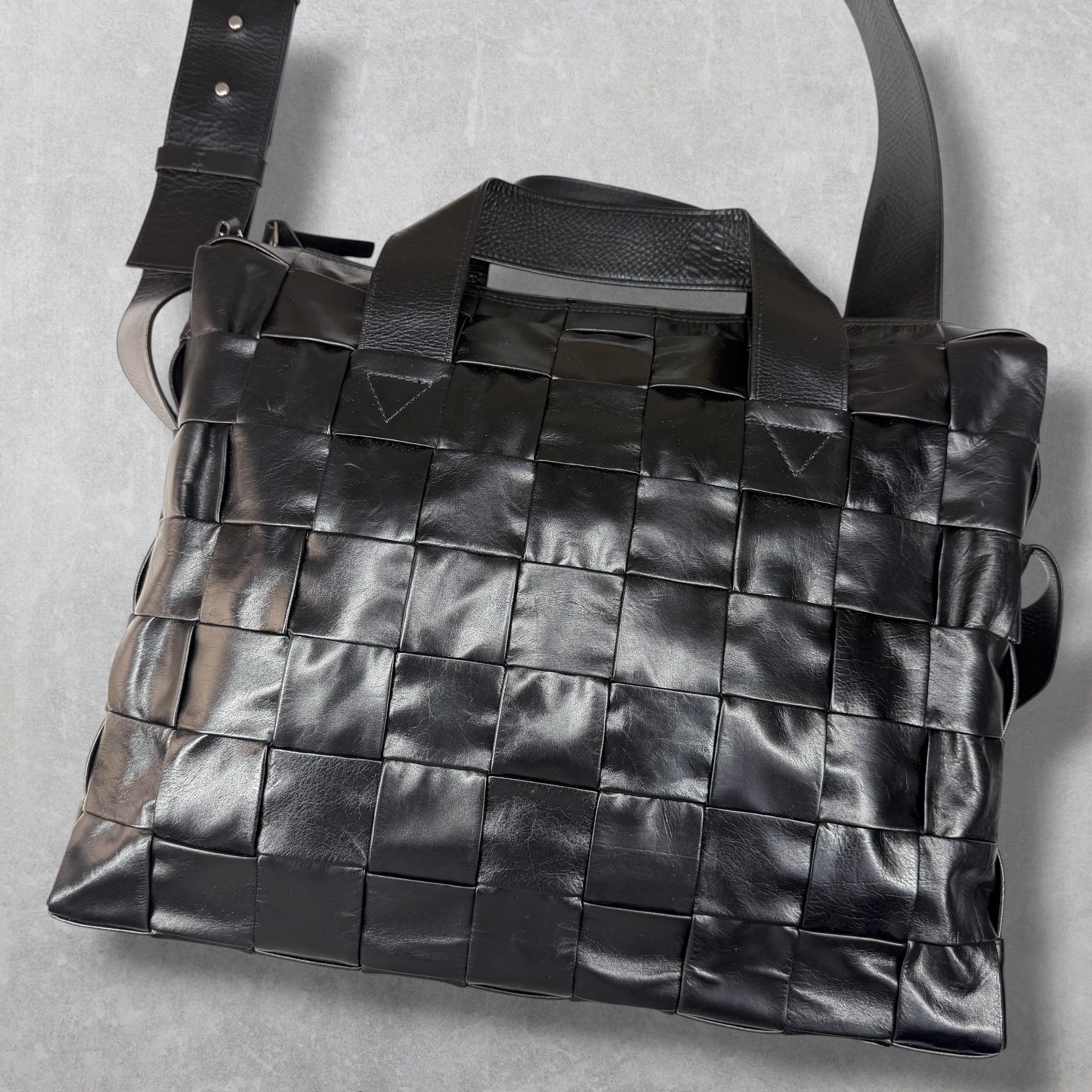 Bottega Veneta Black Intrecciato Cassette Briefcase