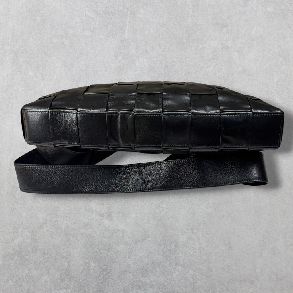 Bottega Veneta Black Intrecciato Cassette Briefcase