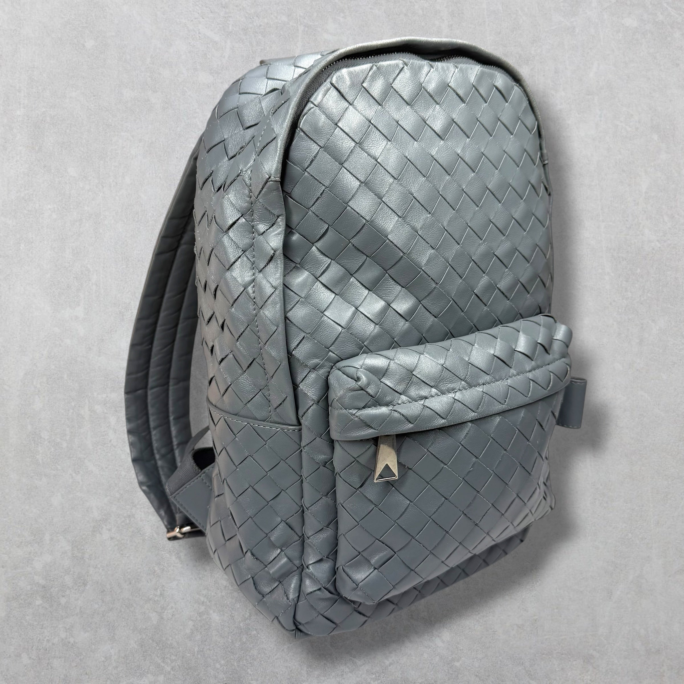 Bottega Veneta Grey Small Intrecciato Backpack