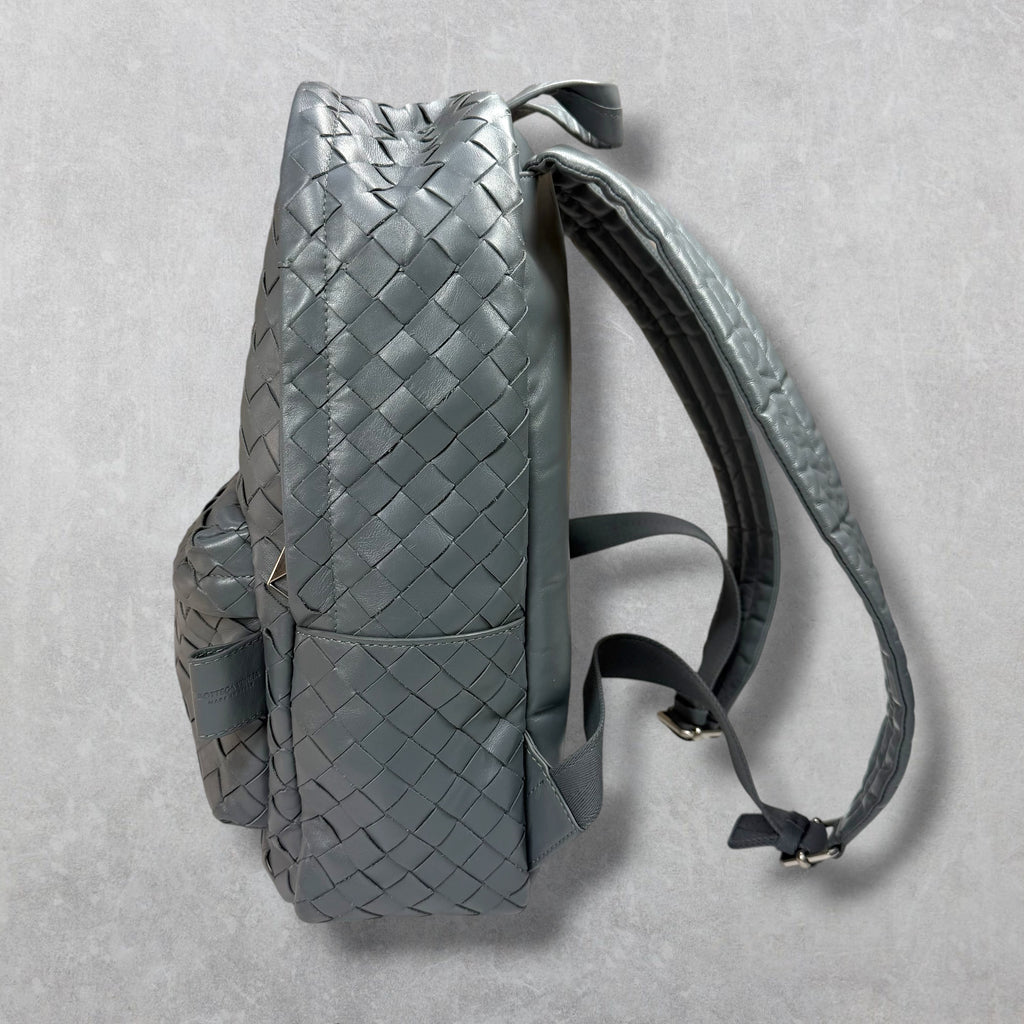 Bottega Veneta Grey Small Intrecciato Backpack