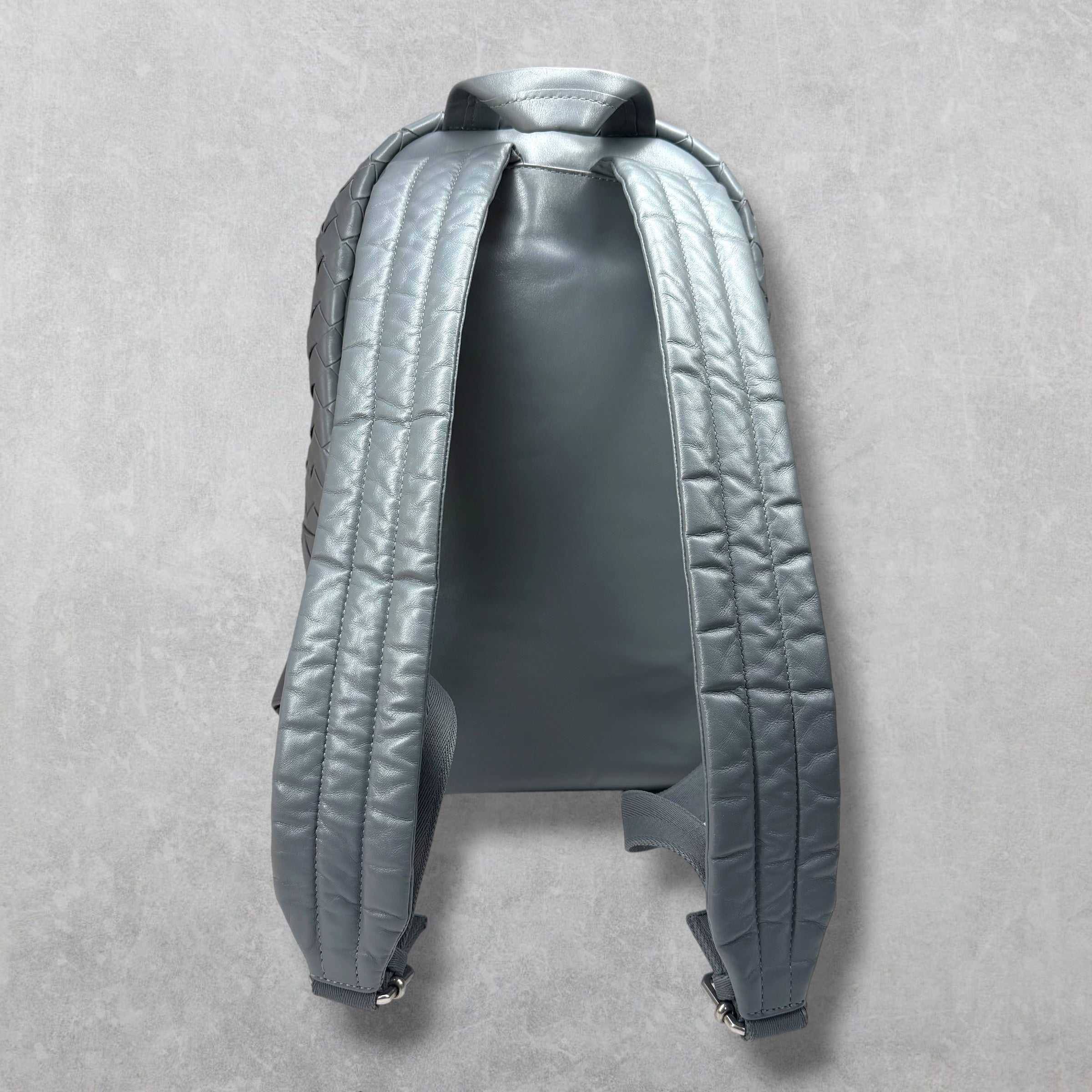 Bottega Veneta Grey Small Intrecciato Backpack