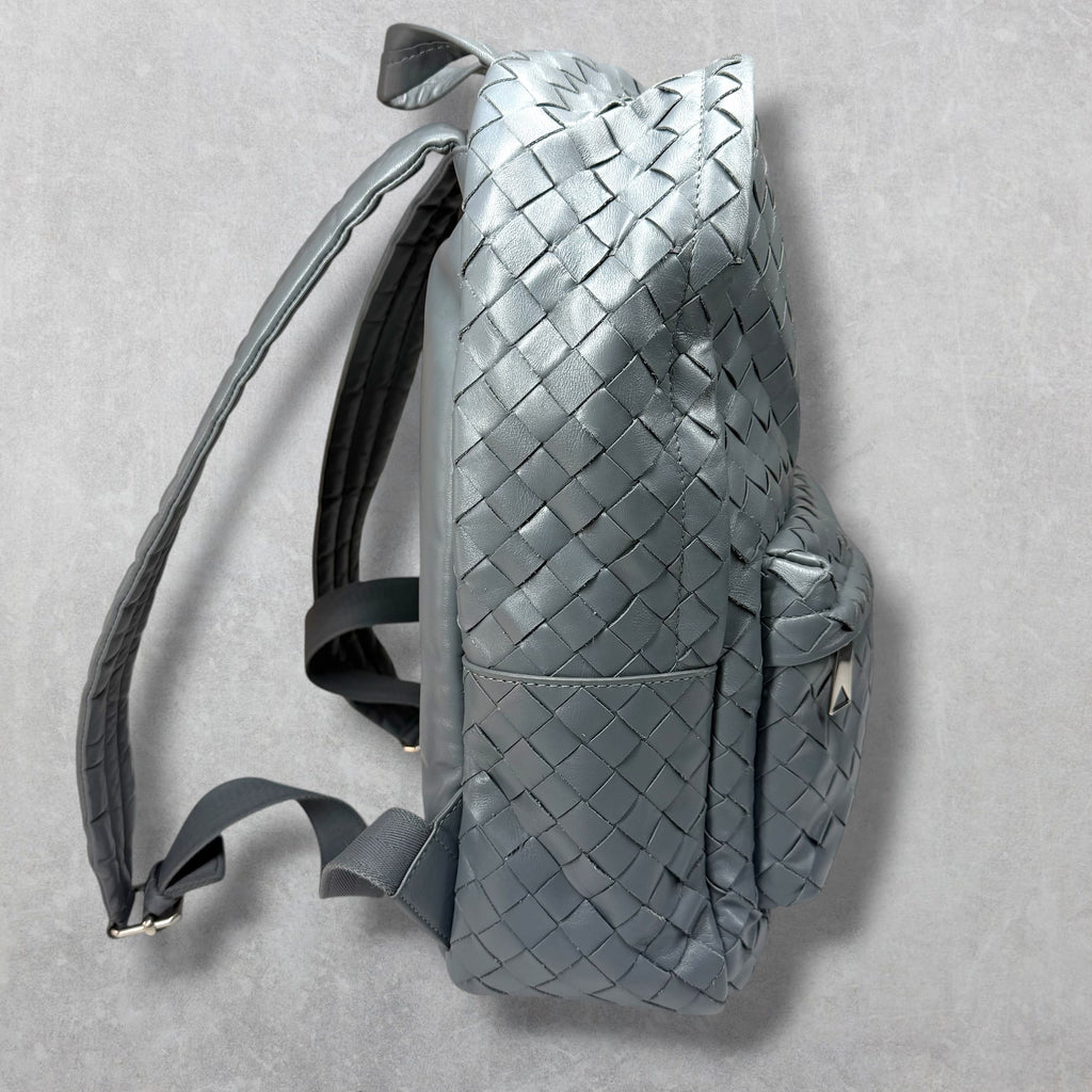 Bottega Veneta Grey Small Intrecciato Backpack
