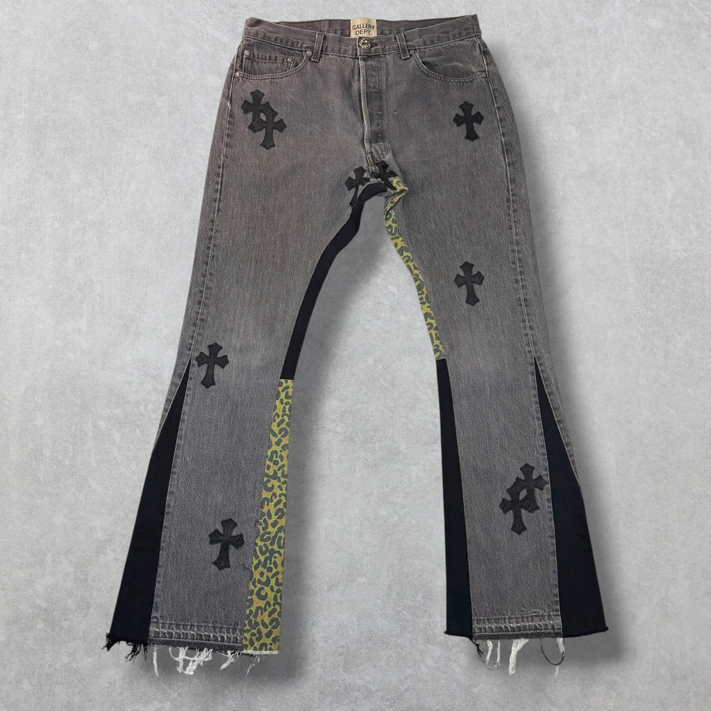 Chrome Hearts x Gallery Dept. Cross Patch Flared Jeans 33
