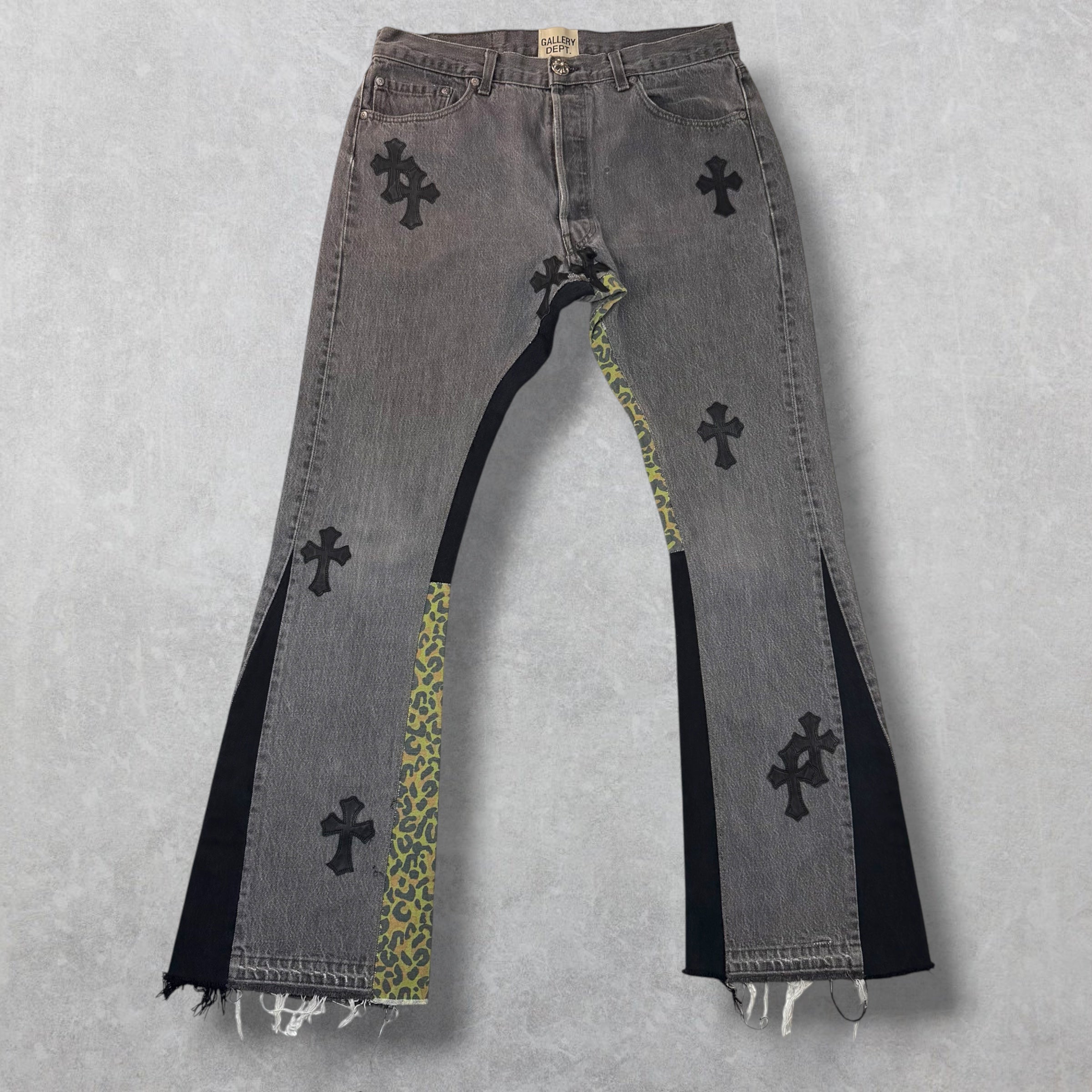 Chrome Hearts x Gallery Dept. Cross Patch Flared Jeans 33