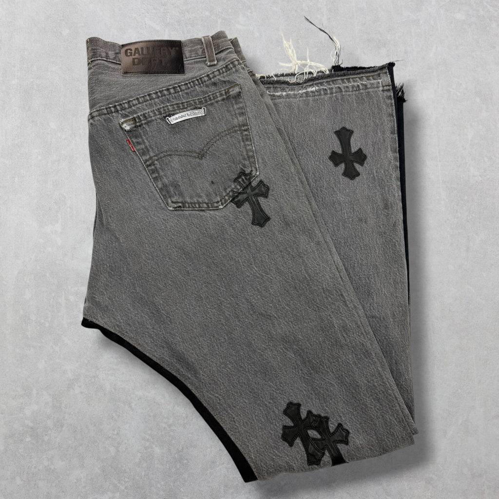 Chrome Hearts x Gallery Dept. Cross Patch Flared Jeans 33
