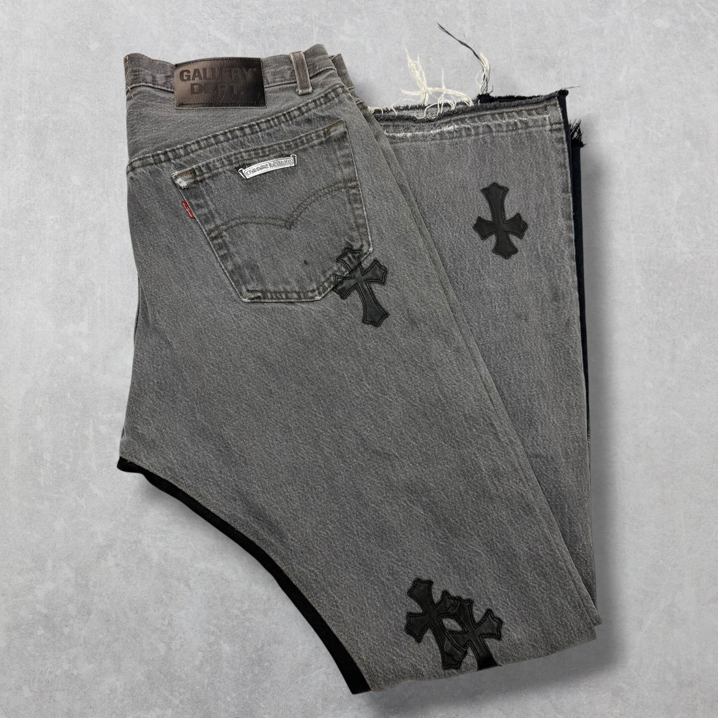 Chrome Hearts x Gallery Dept. Cross Patch Flared Jeans 33