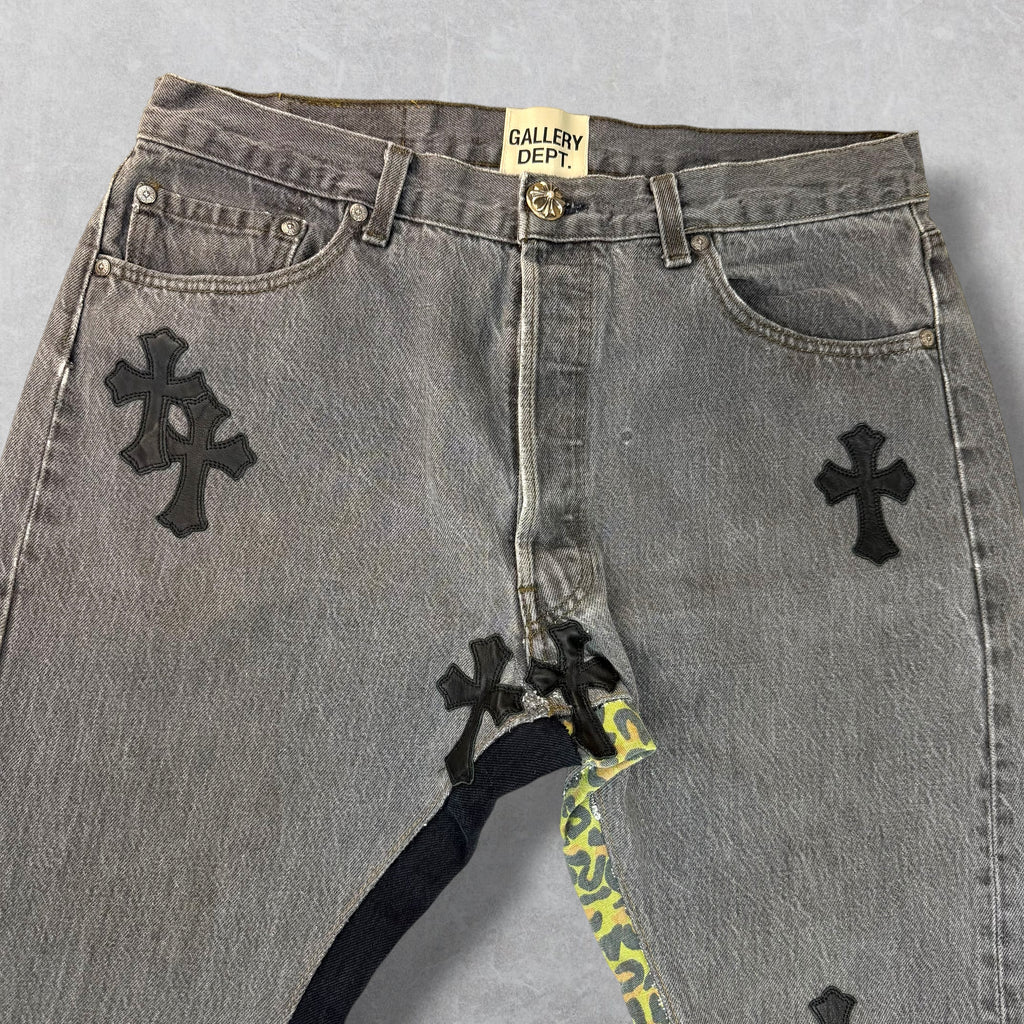 Chrome Hearts x Gallery Dept. Cross Patch Flared Jeans 33