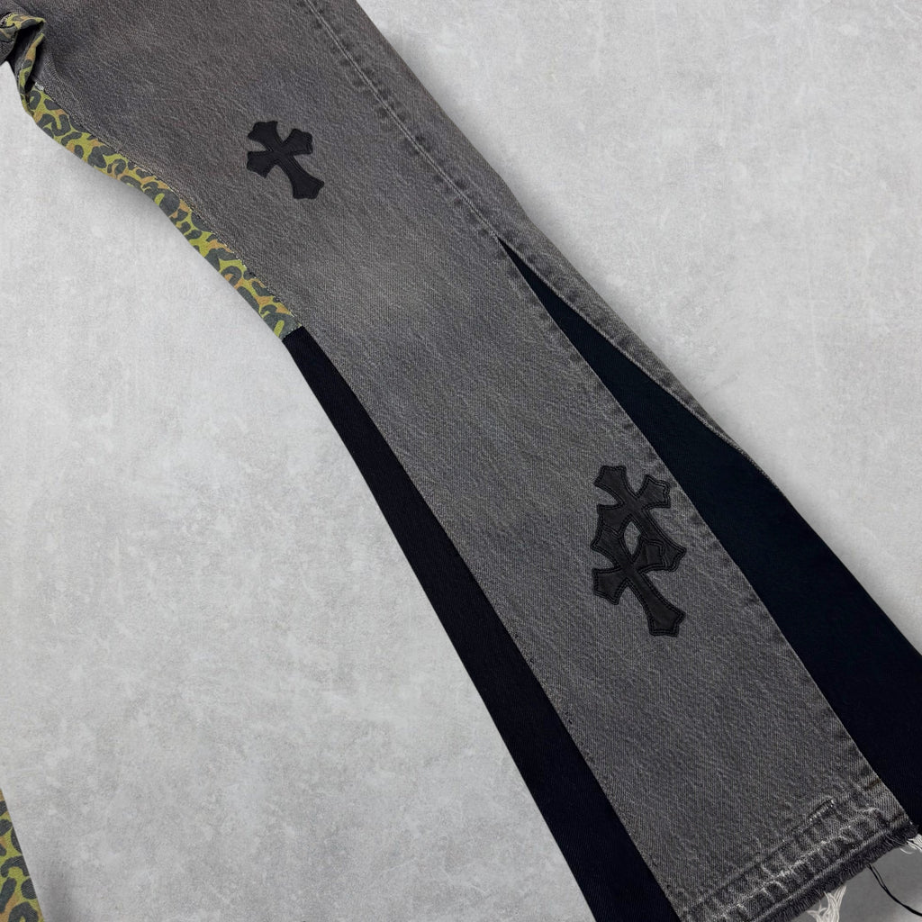 Chrome Hearts x Gallery Dept. Cross Patch Flared Jeans 33