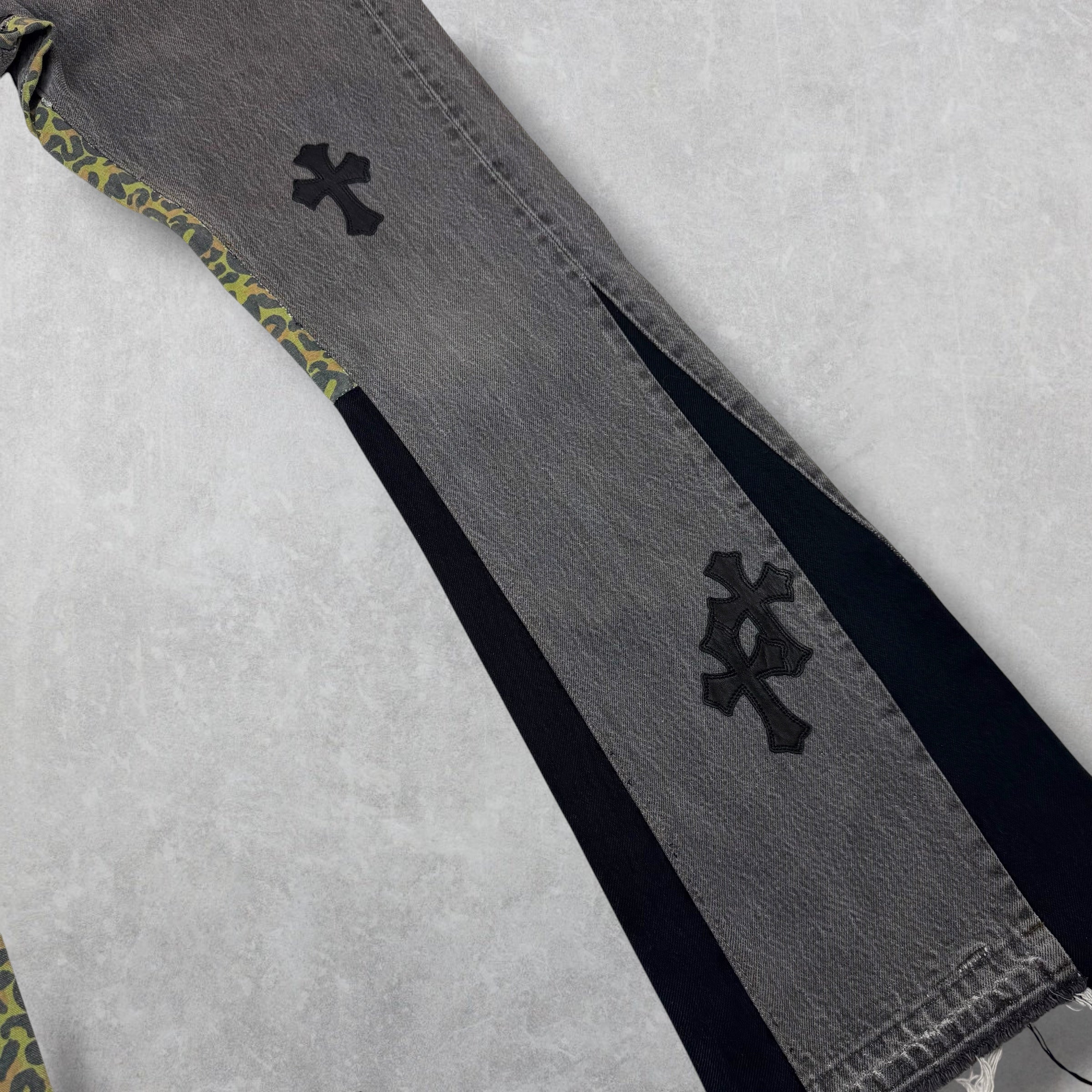 Chrome Hearts x Gallery Dept. Cross Patch Flared Jeans 33