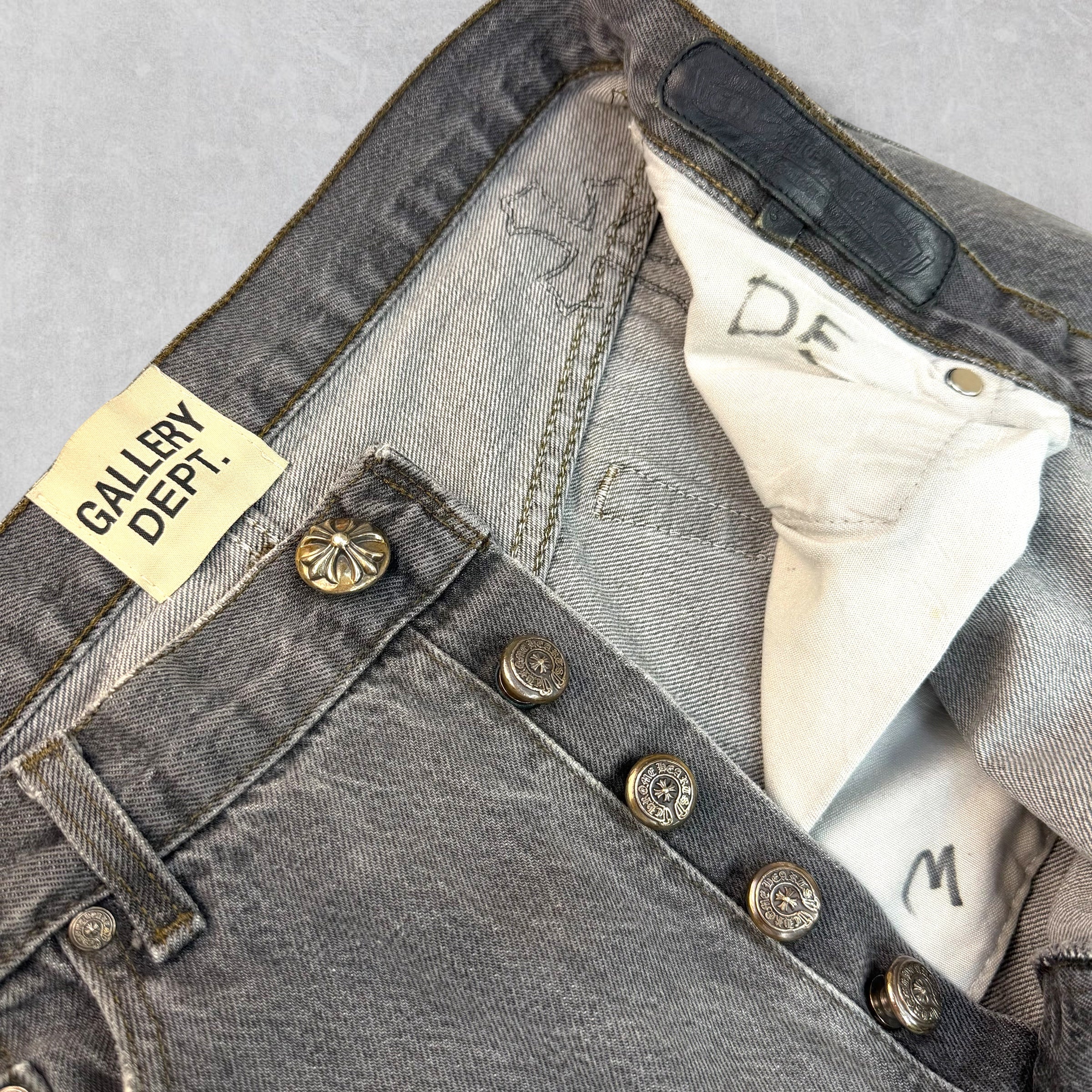 Chrome Hearts x Gallery Dept. Cross Patch Flared Jeans 33