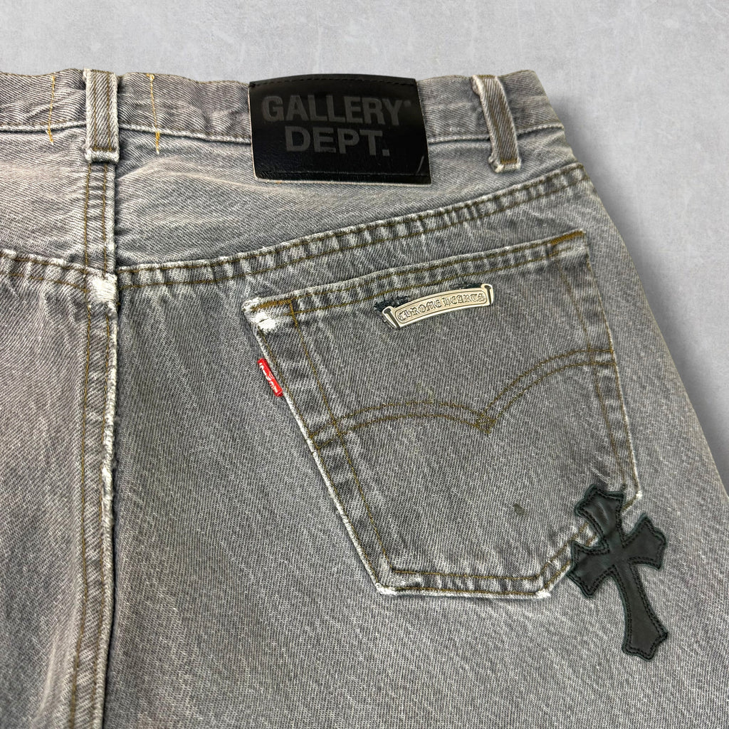 Chrome Hearts x Gallery Dept. Cross Patch Flared Jeans 33