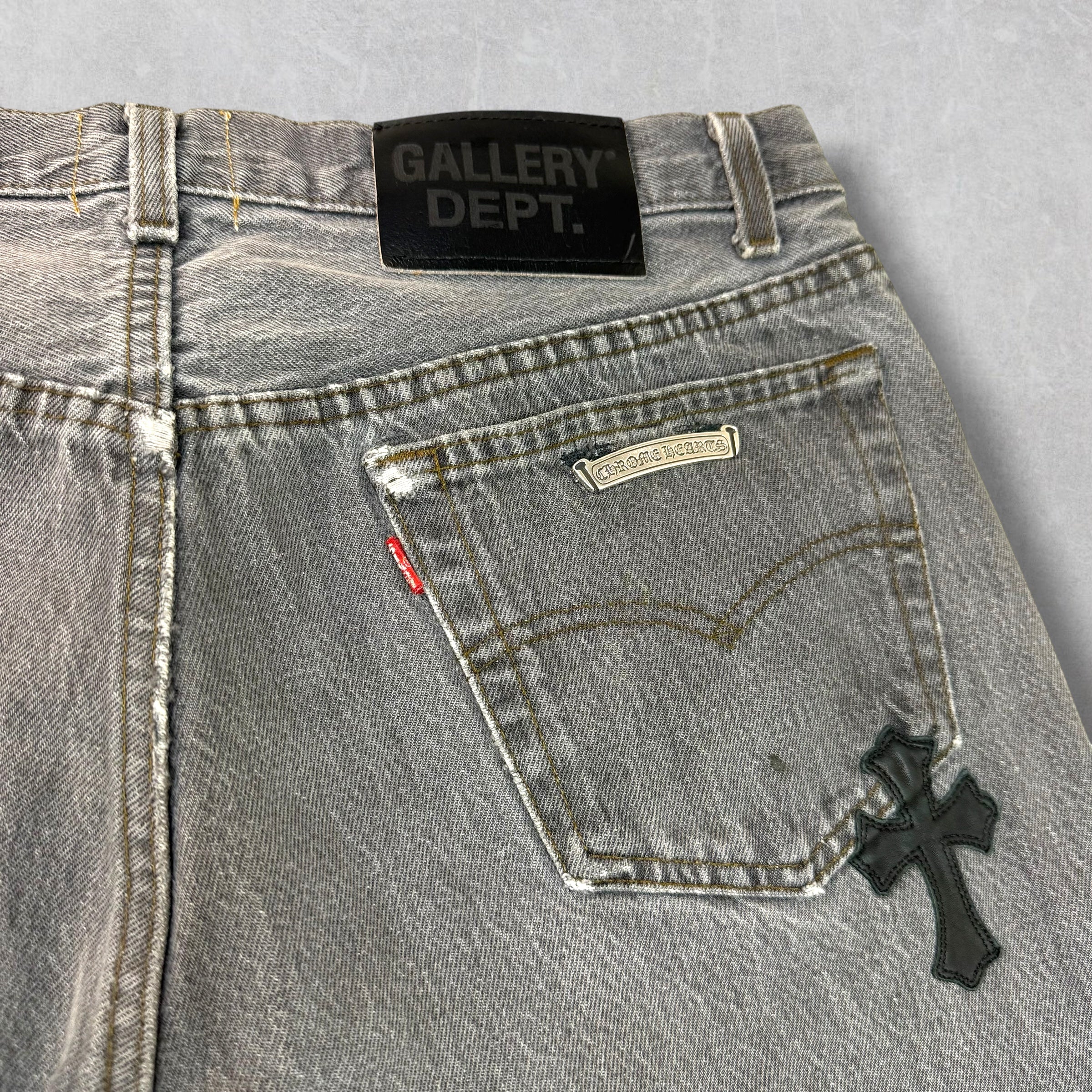Chrome Hearts x Gallery Dept. Cross Patch Flared Jeans 33