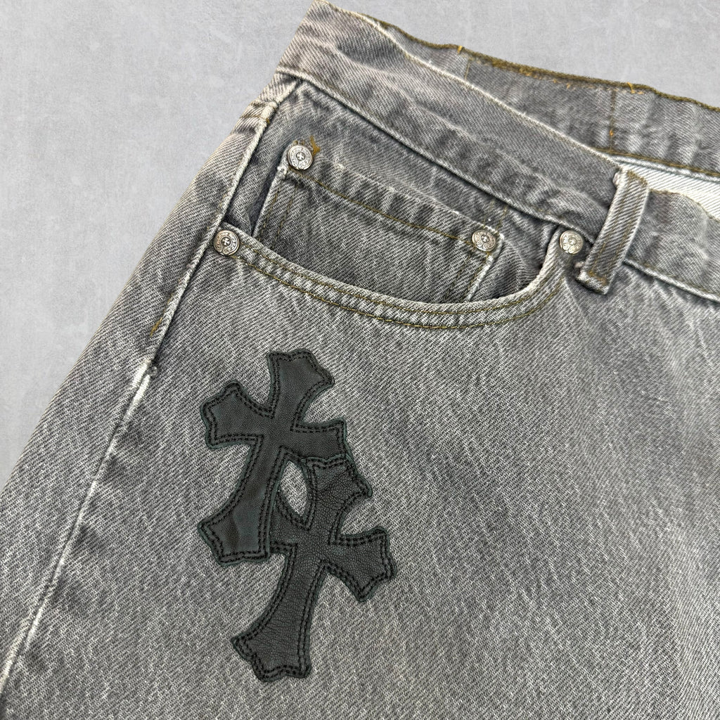 Chrome Hearts x Gallery Dept. Cross Patch Flared Jeans 33