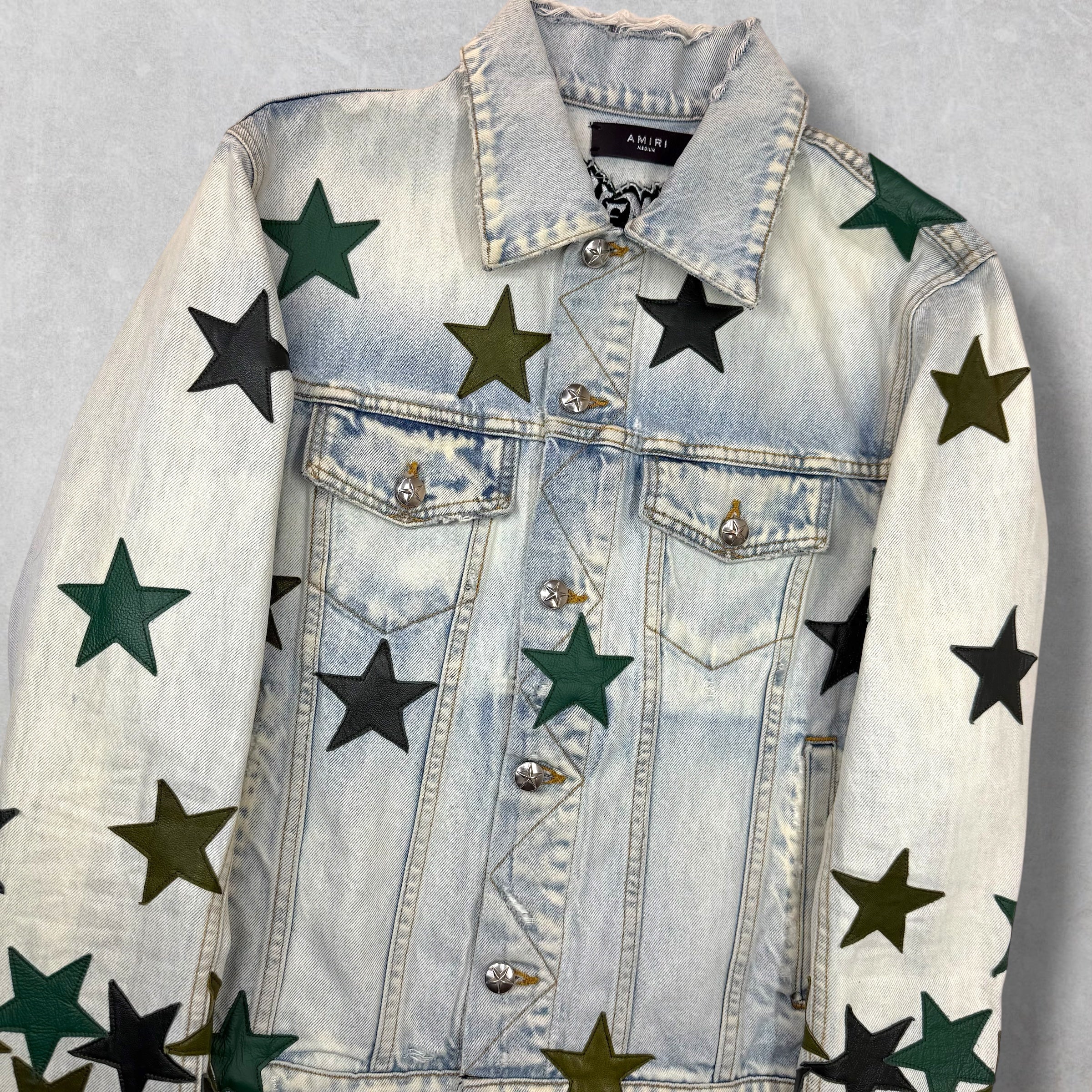 Amiri x Chemist Green Star Patch Jean Jacket M