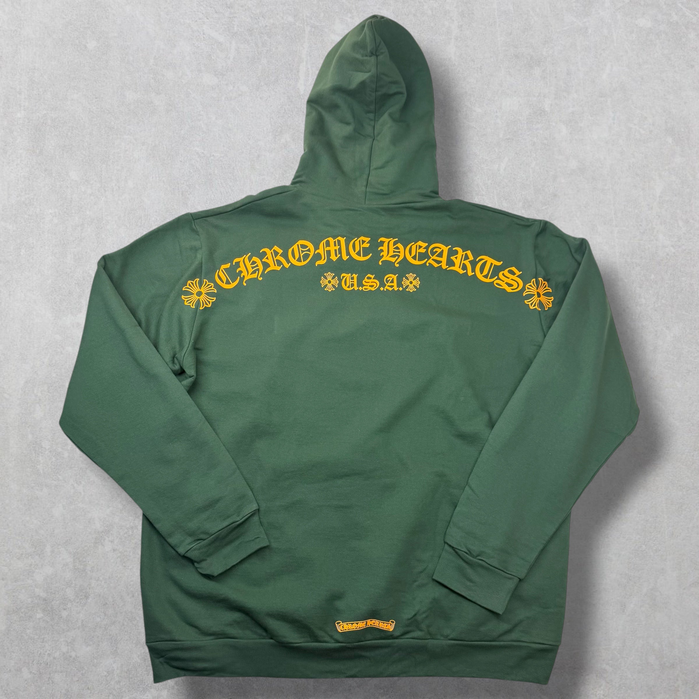 Chrome Hearts Orange T-Bar Hoodie Green XXL