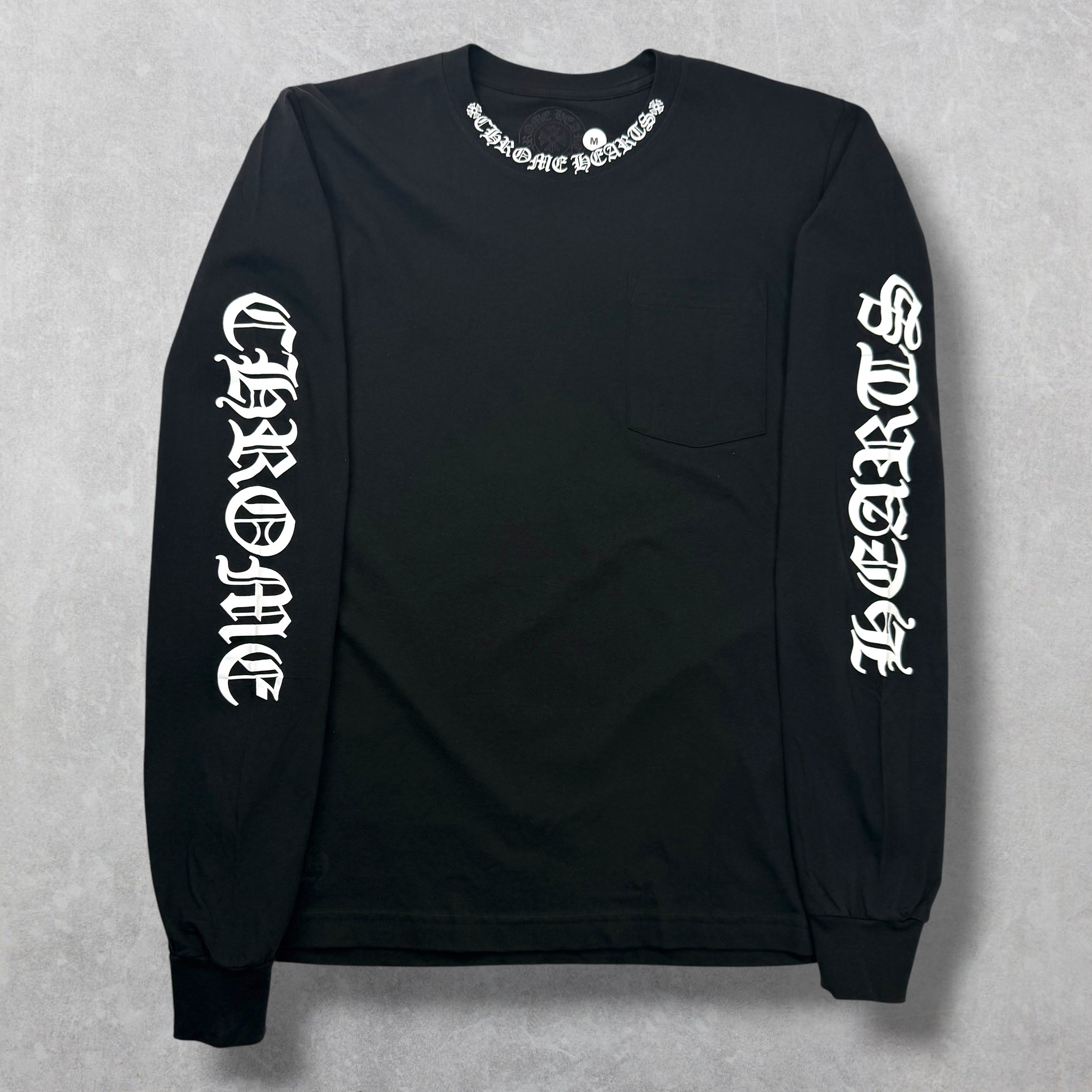 Chrome Hearts White Neck Logo L/S Tee Black M