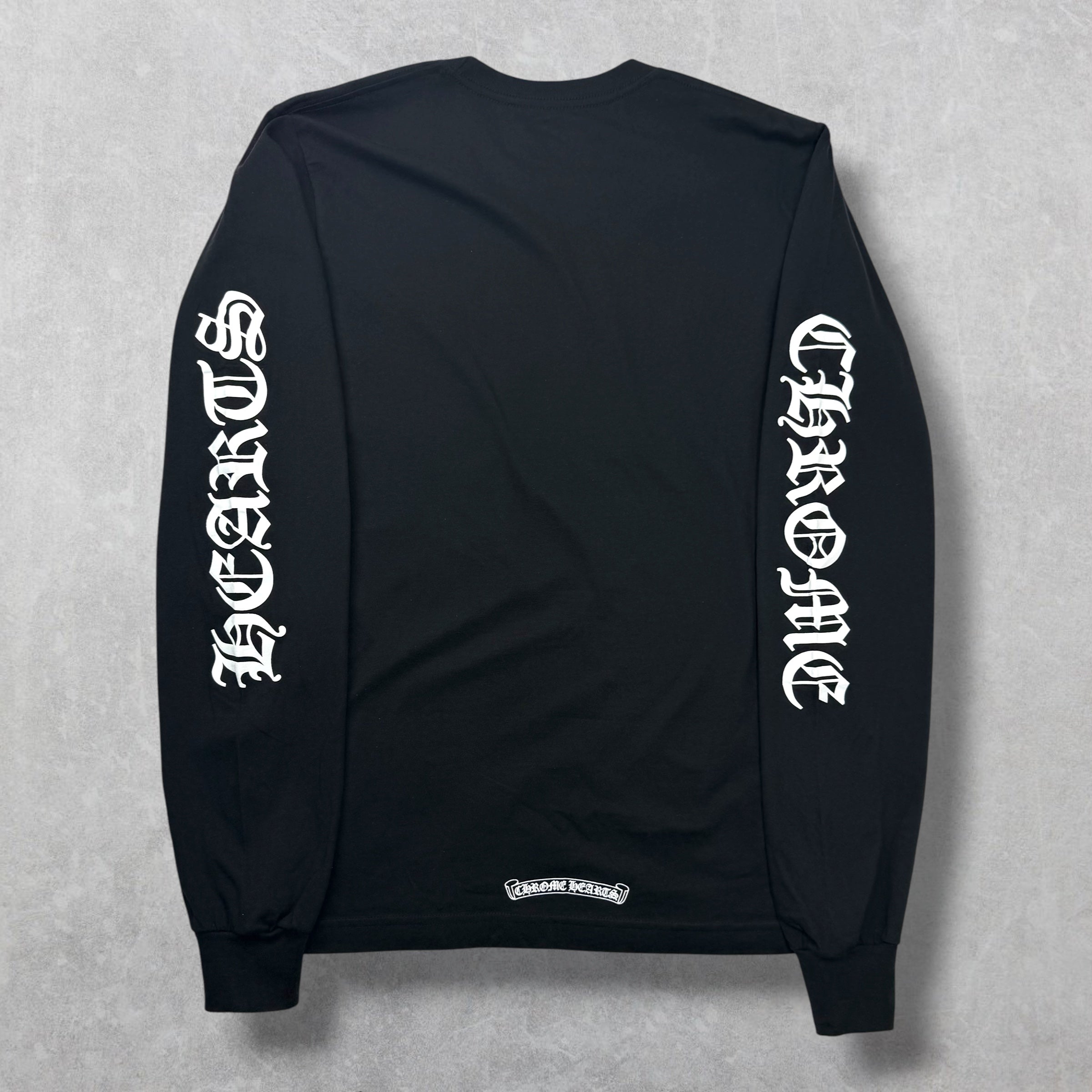Chrome Hearts White Neck Logo L/S Tee Black M