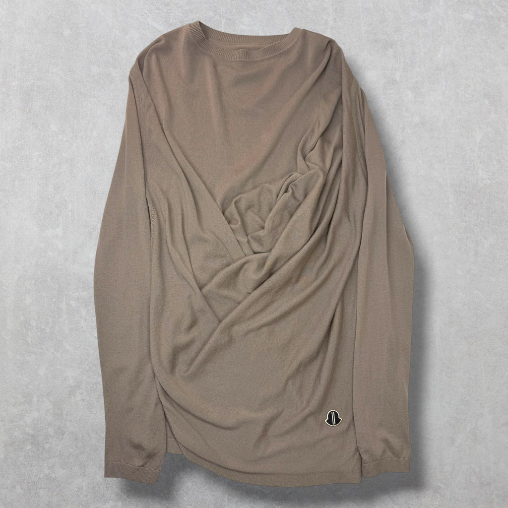 Rick Owens x Moncler Cashmere Drapefront Sweater S