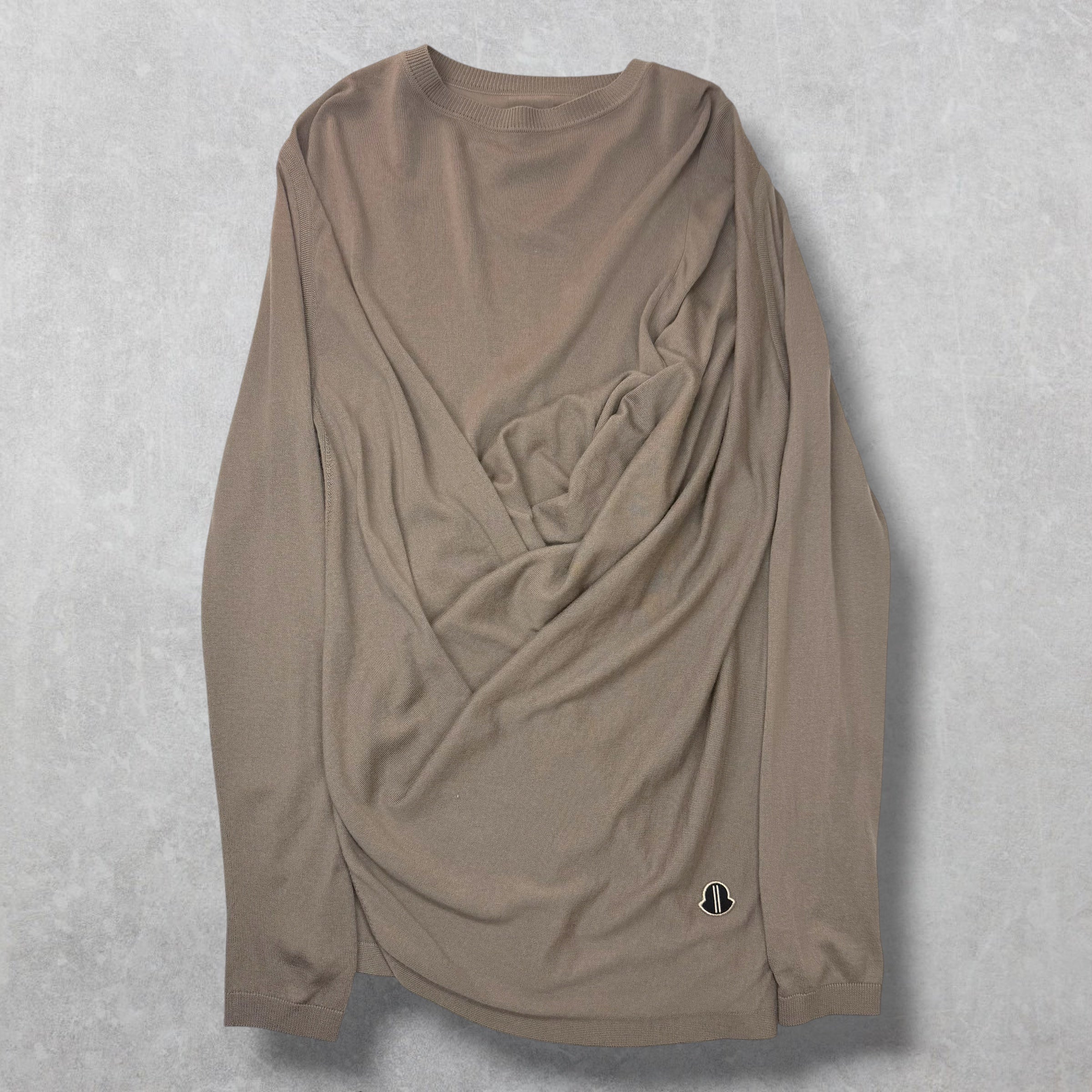 Rick Owens x Moncler Cashmere Drapefront Sweater S