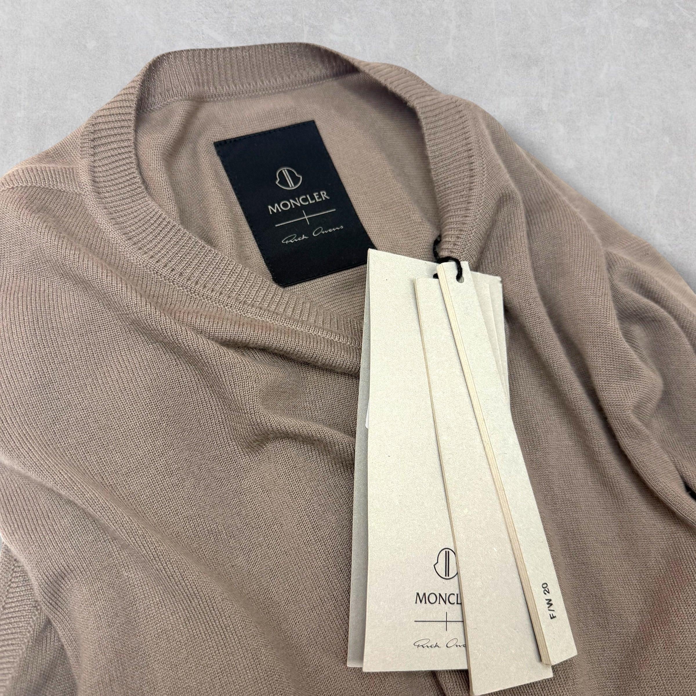 Rick Owens x Moncler Cashmere Drapefront Sweater S
